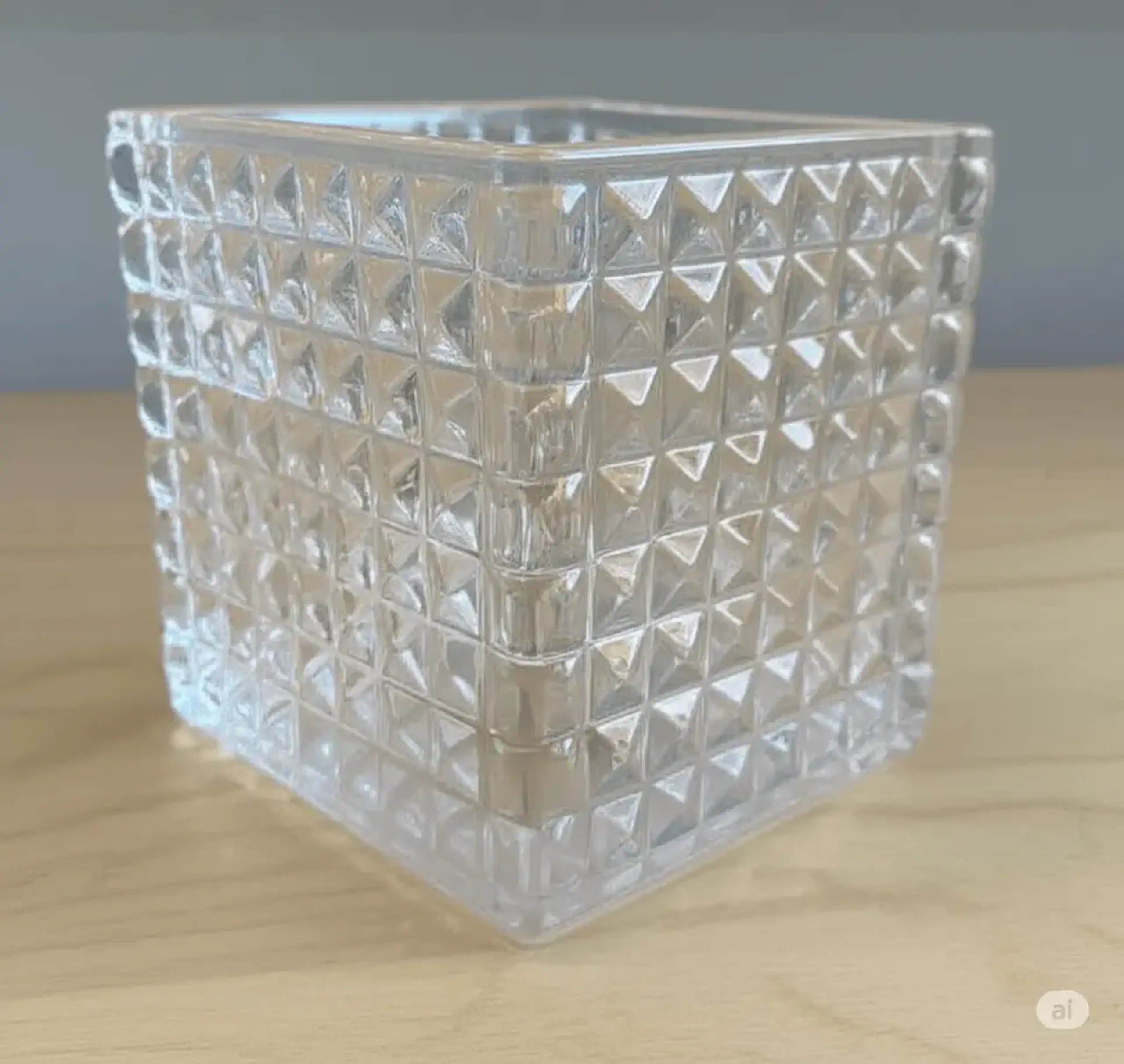 Suport pătrat din sticla pentru lumânare, 8x8 cm, Sencam Alegre Glass