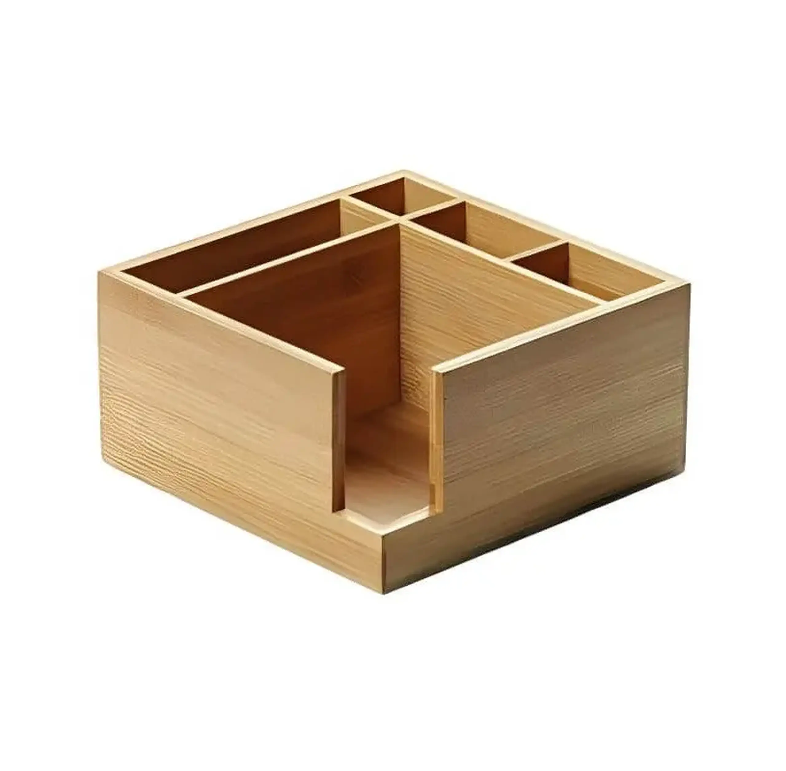 Organizator din bambus pentru șervețele și tacâmuri Kesper – 18 × 18 cm