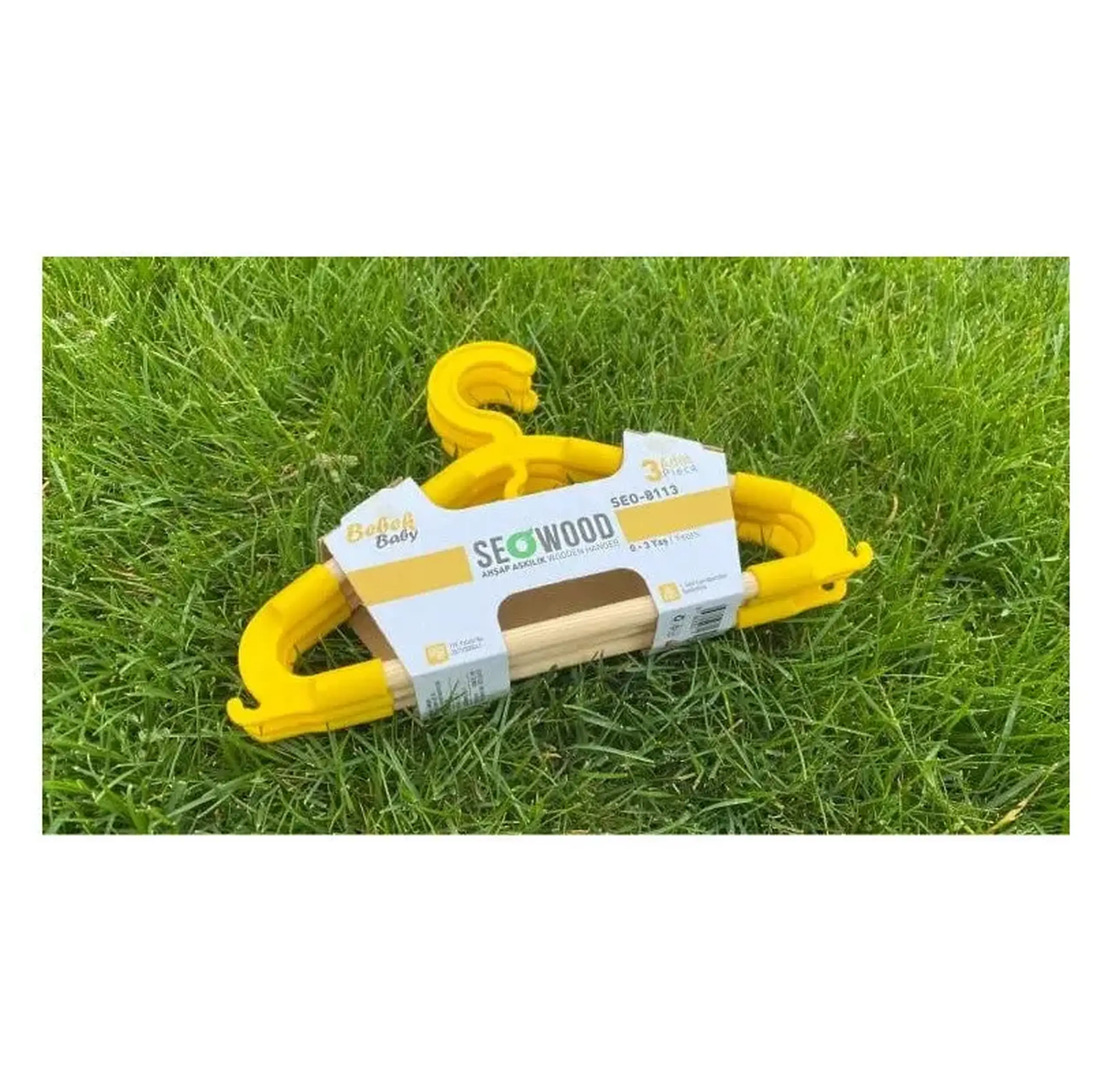 Umerașe din lemn pentru copii Seowood SEO-8113 – set 3 bucăți, 0–3 ani
