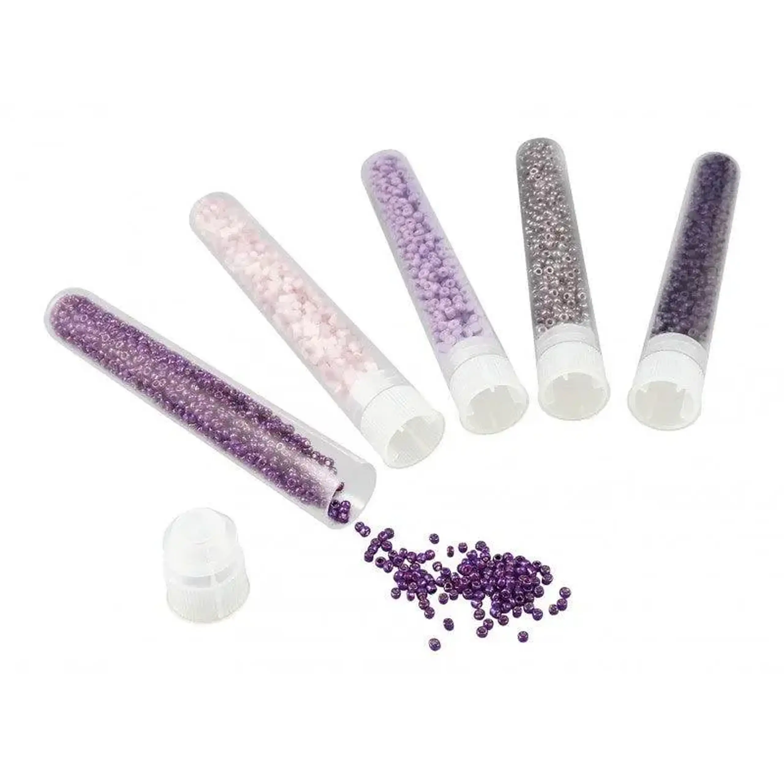 Set cu 5 tuburi de mărgele violete — BUKI