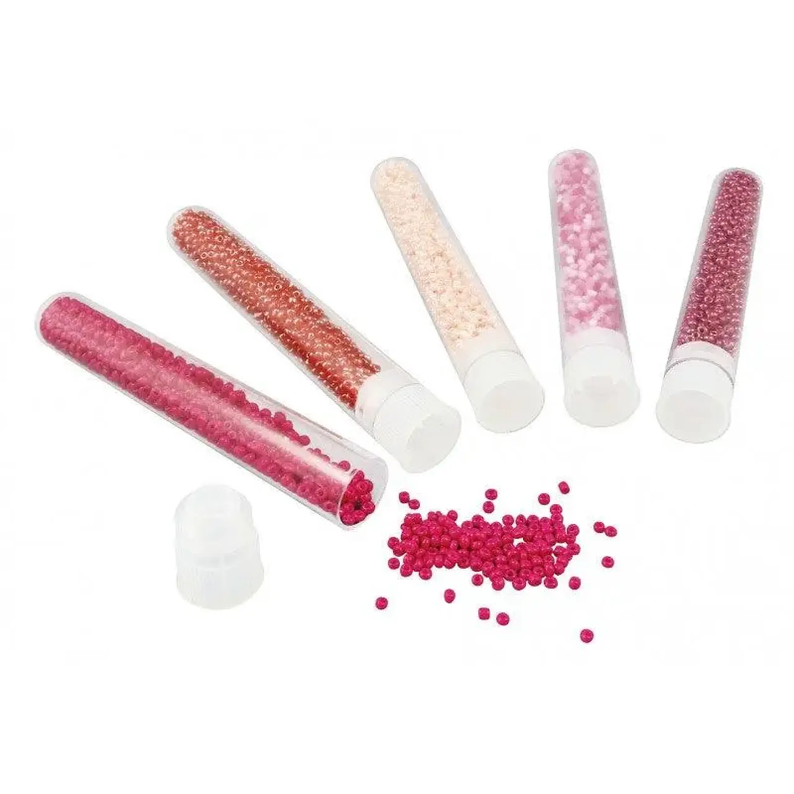Set cu 5 tuburi de mărgele roz — BUKI