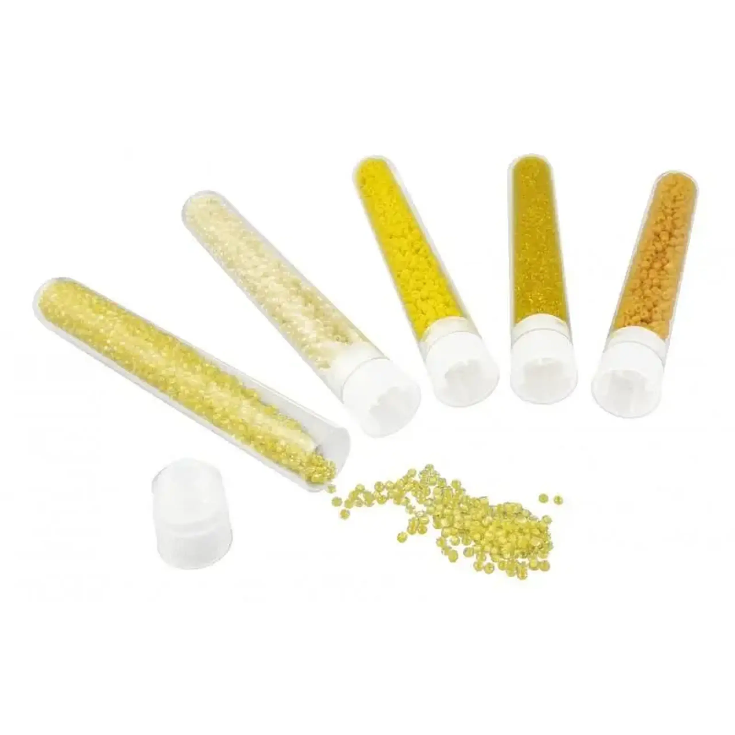 Set cu 5 tuburi de mărgele galbene — BUKI