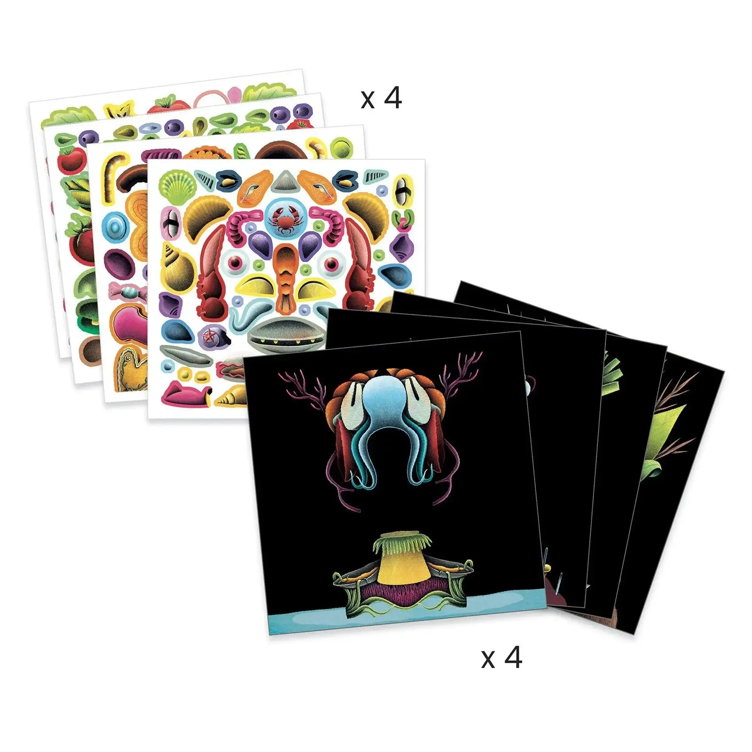 Colaj cu stickere inspirat de Arcimboldo „Negustorul de legume” — Djeco
