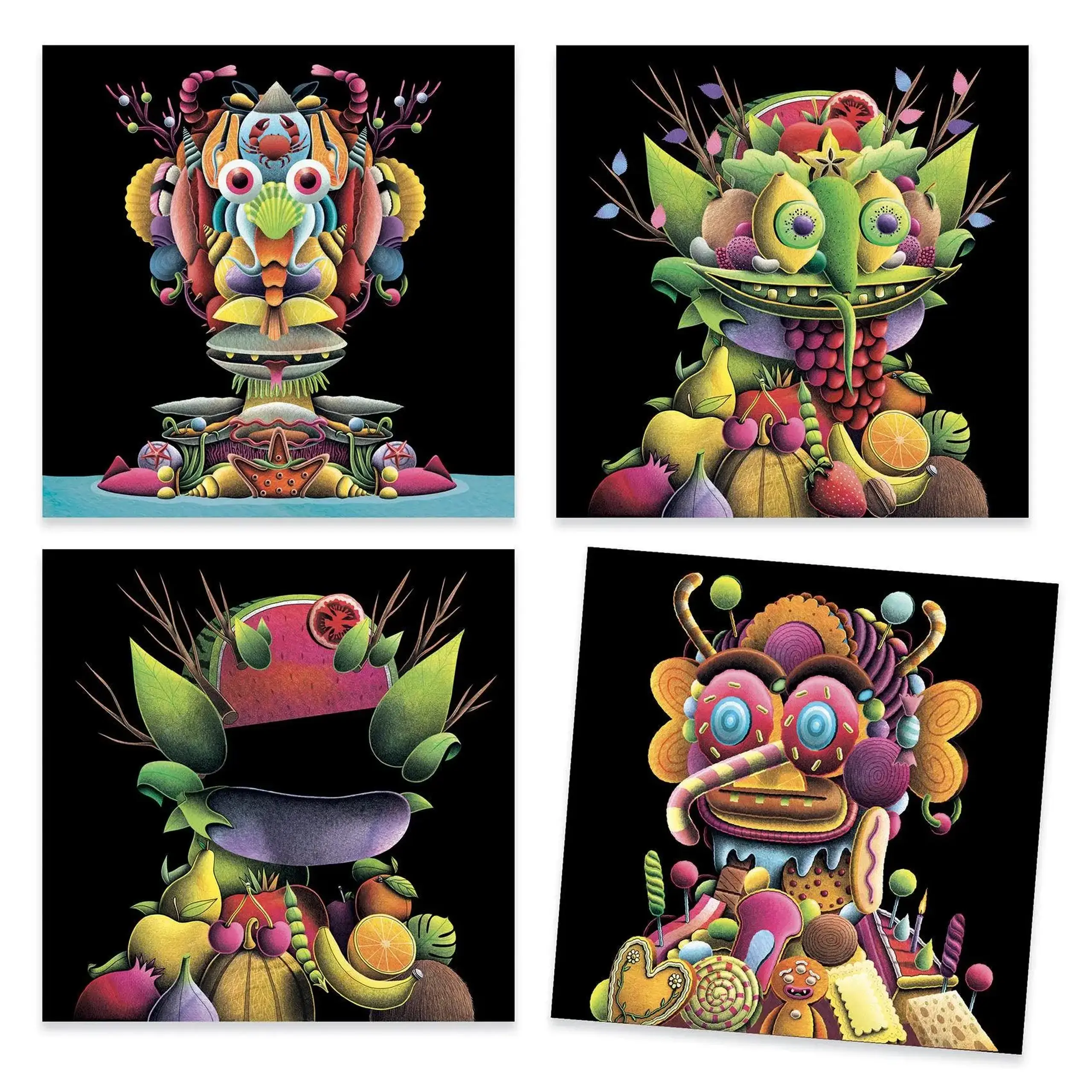 Colaj cu stickere inspirat de Arcimboldo „Negustorul de legume” — Djeco