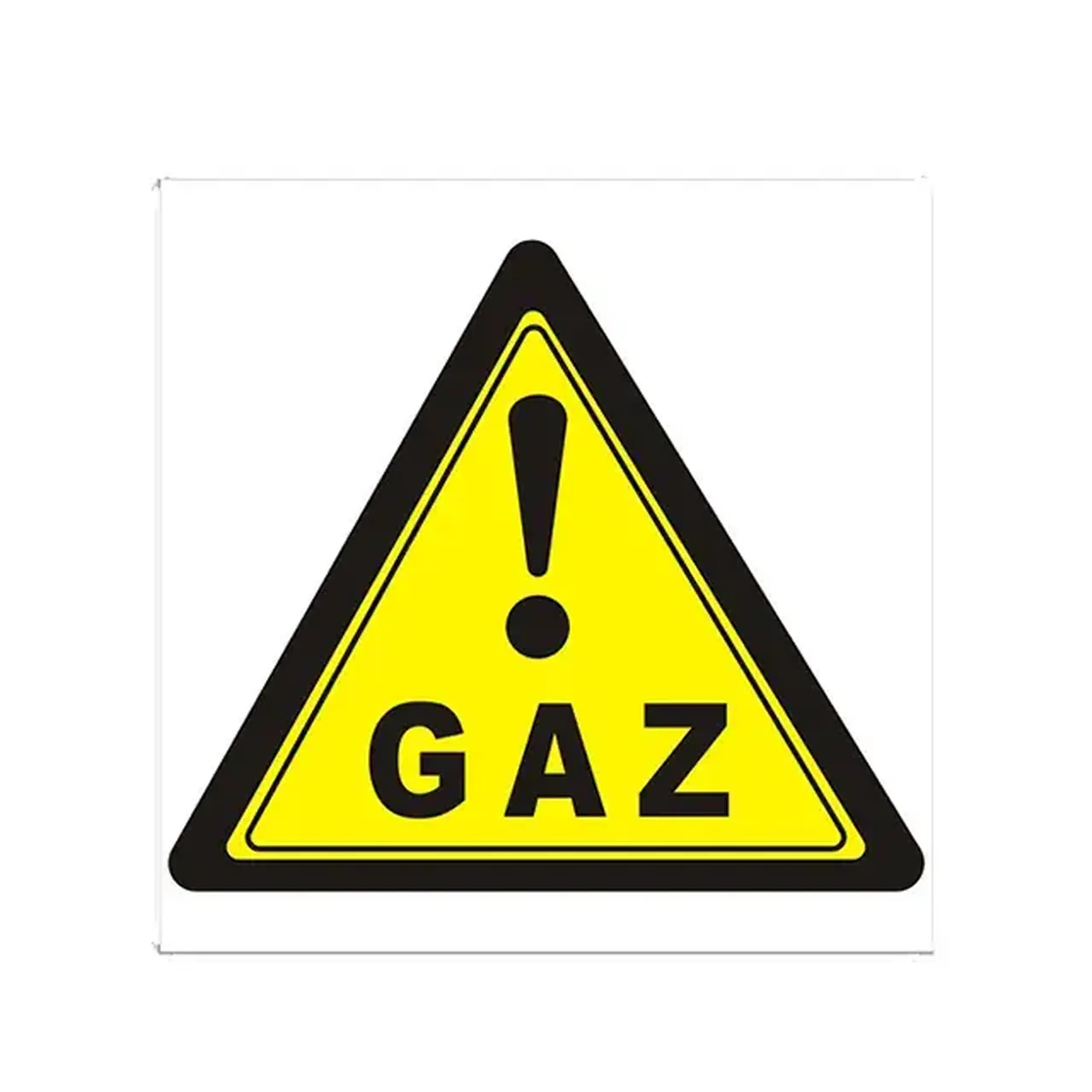 Autocolant "Atenție Gaz" 10 x 10 cm Galben/Negru