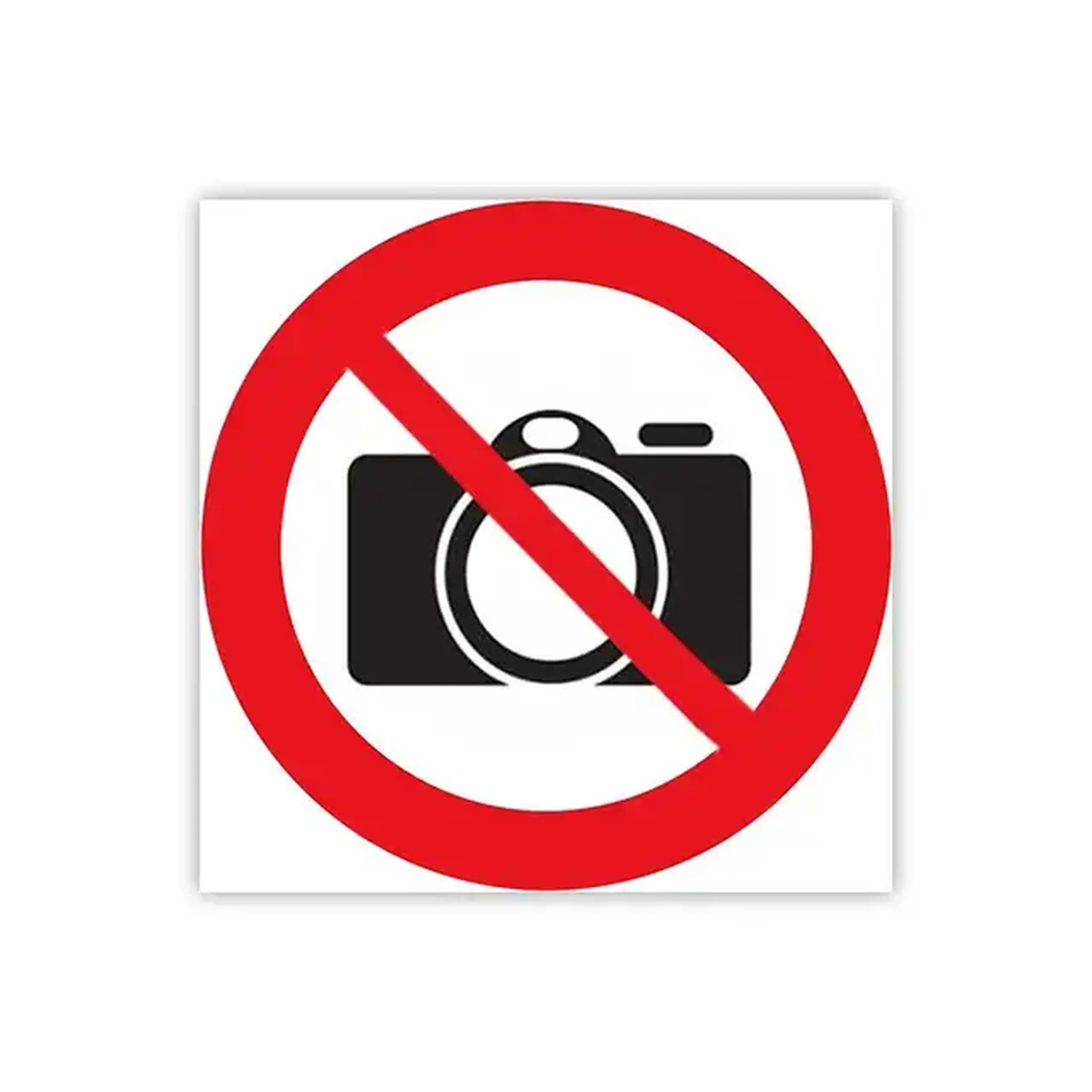 Autocolant Fotografiatu interzis 10 x 10 cm roșu/Negru