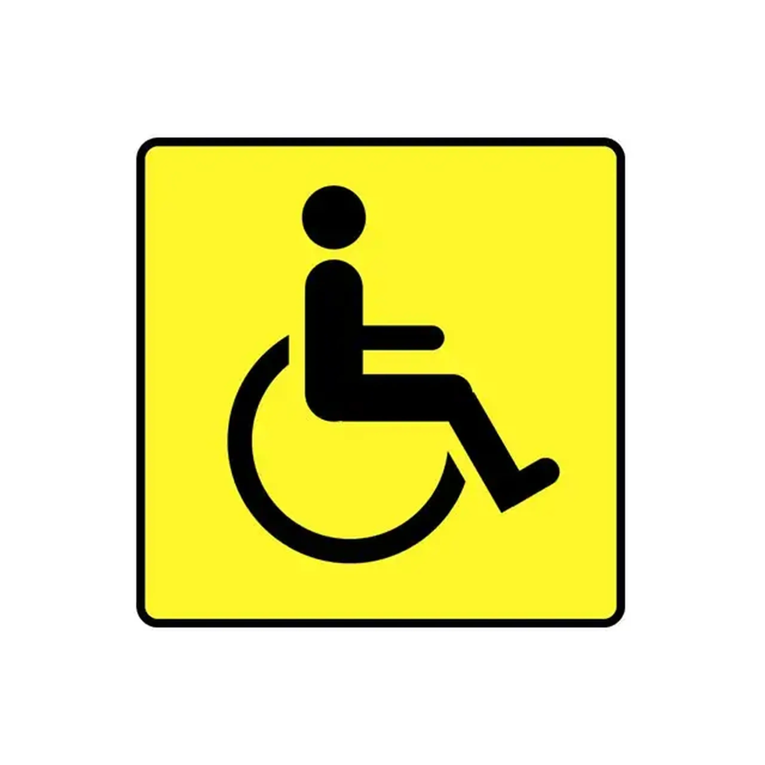 Autocolant handicap 10 x 10 cm Galben