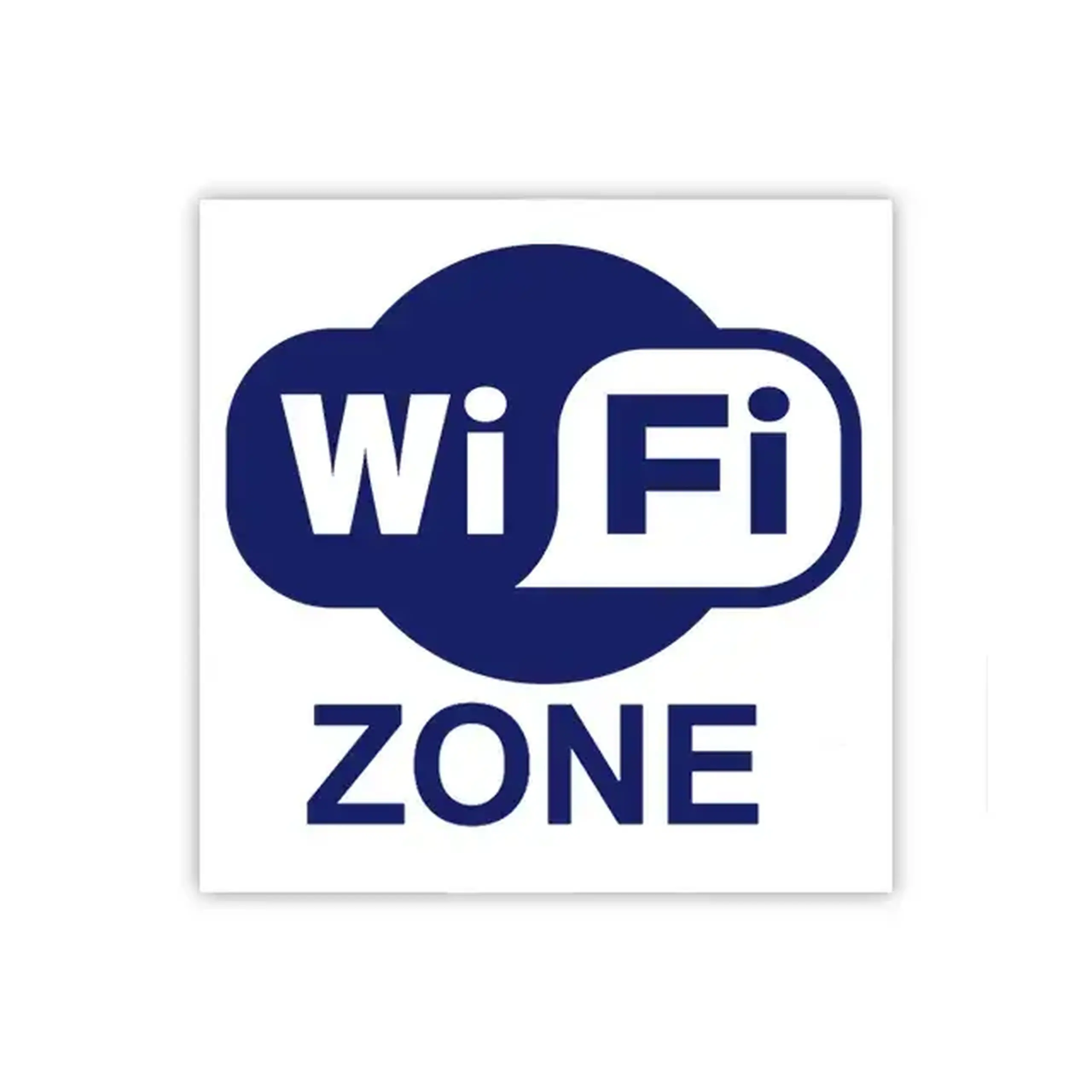 Autocolant ZONA WIFI 10 x 10 cm albastru