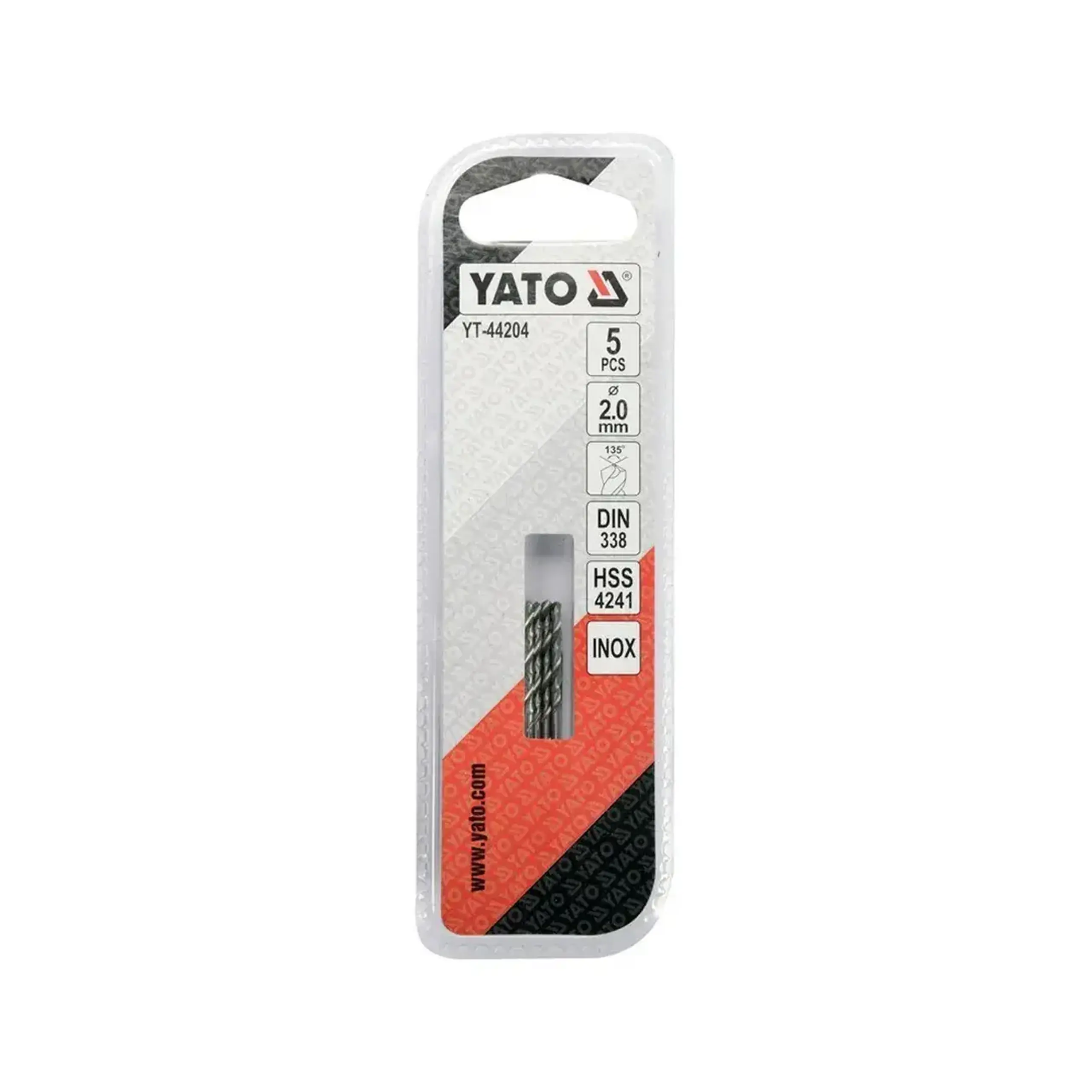 Set burghie 5 buc. pentru metal 2 mm Oțel HSS Cilindric Yato