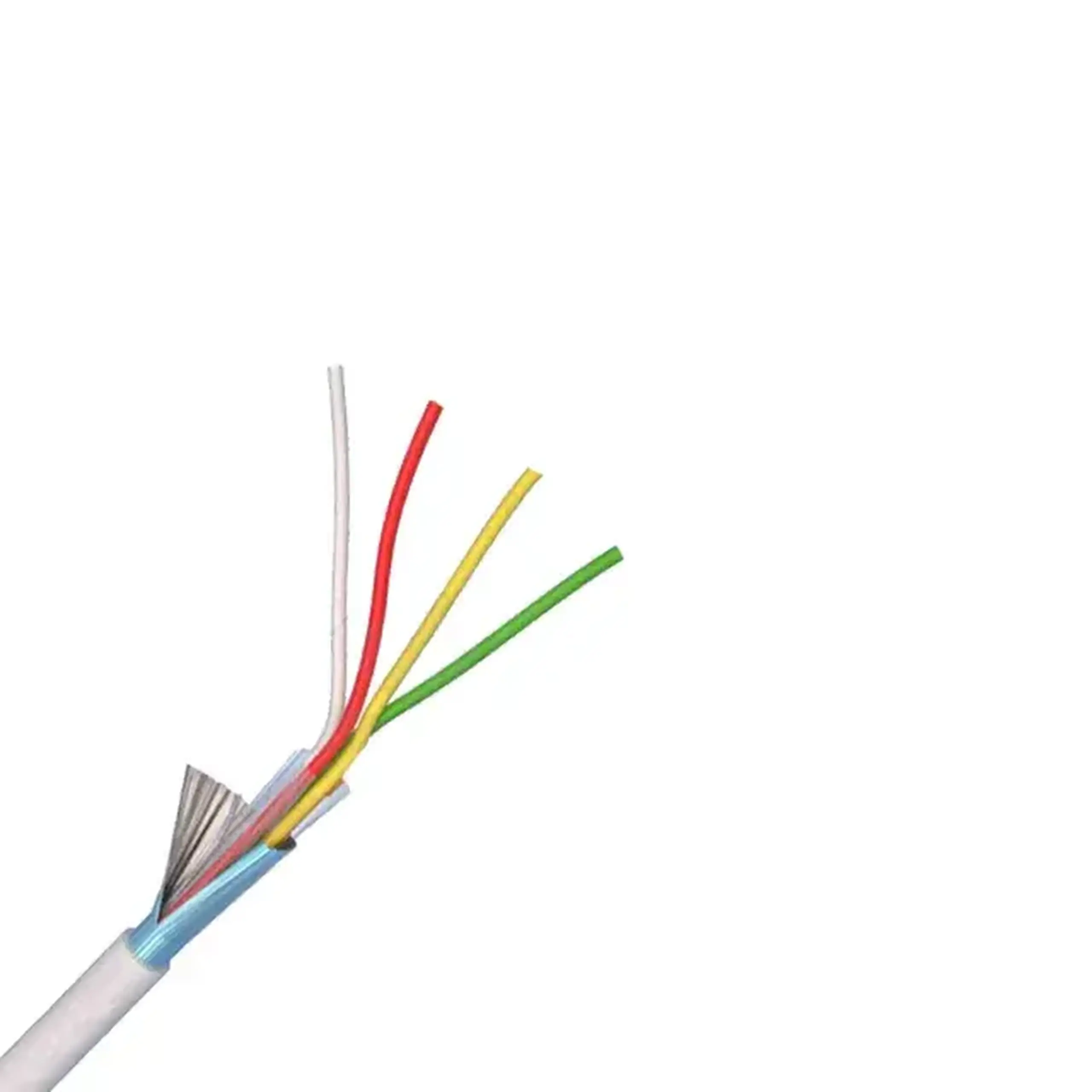 Cablu alarmă ecranat 918440R 4 x 0.22 mm² Alb Cupru