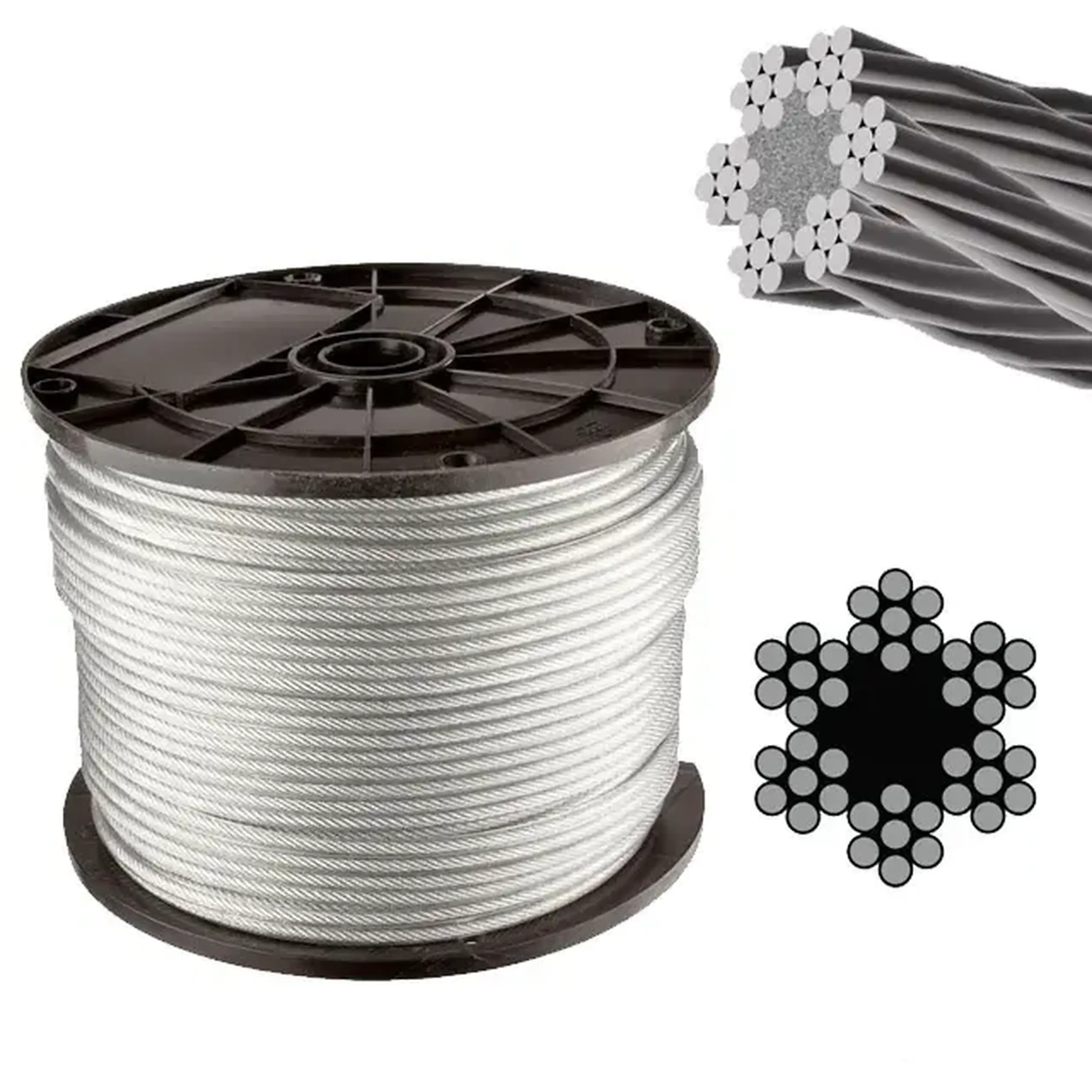 Cablu de oțel Elmos 22343 1000 m 3 mm 6x7 oțel - 6x7 6 mm