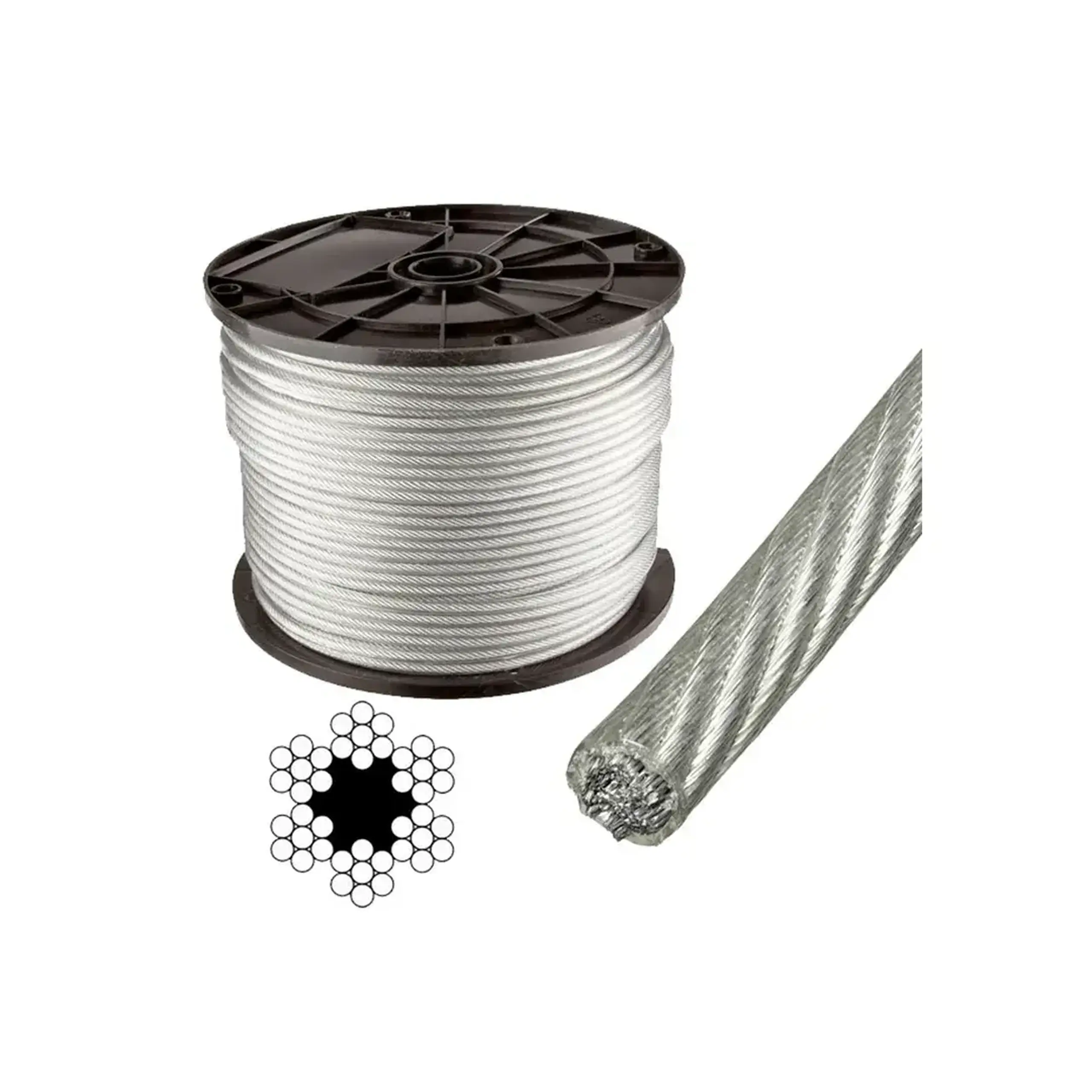 Cablu de oțel Elmos 22353 1000 m 3-4 mm 6x7 oțel/PVC - Model 22415