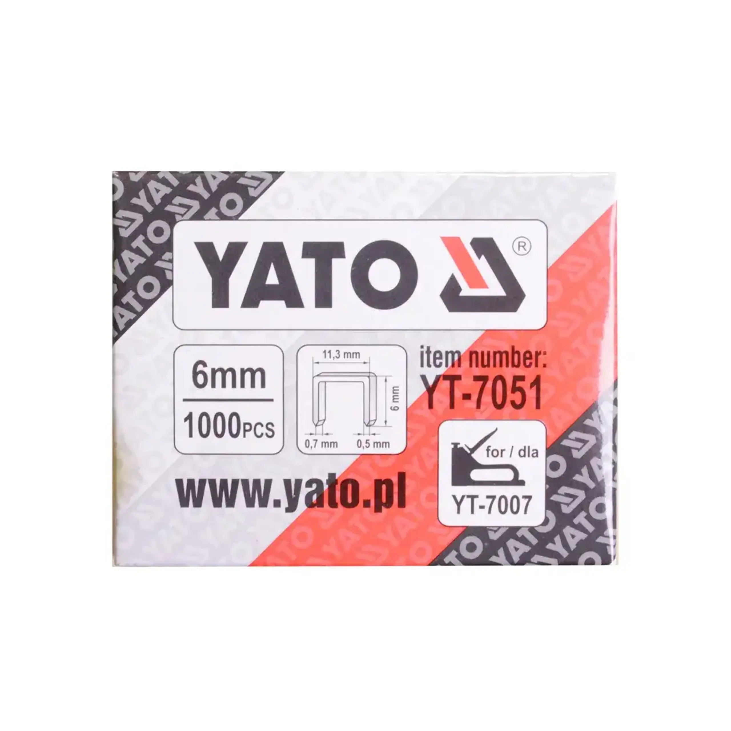 Capse pentru capsator YT7051 6 x 11.3 x 0.7 mm Yato