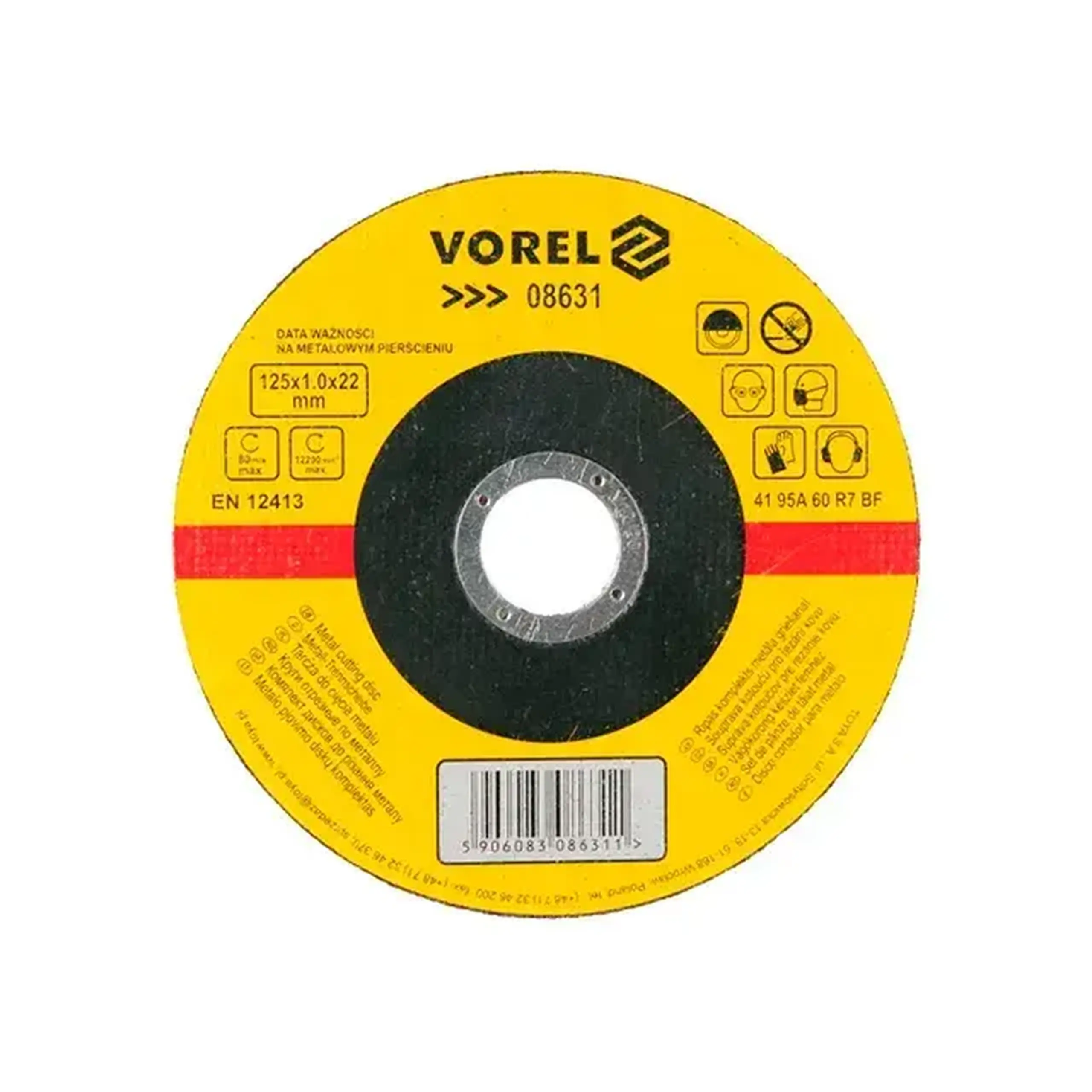 Disc de tăiat pentru metal 125 * 22 mm Vorel - 1 mm (L x W x H x Ø) 125 *