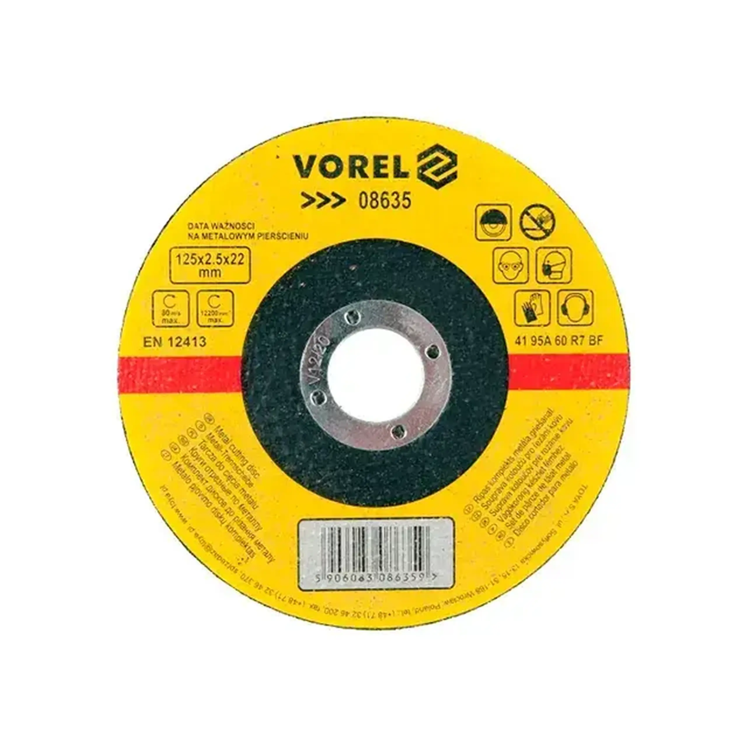 Disc de tăiat pentru metal 125 * 22 mm Vorel - 2.5 mm (L x W x H x Ø) 125 *