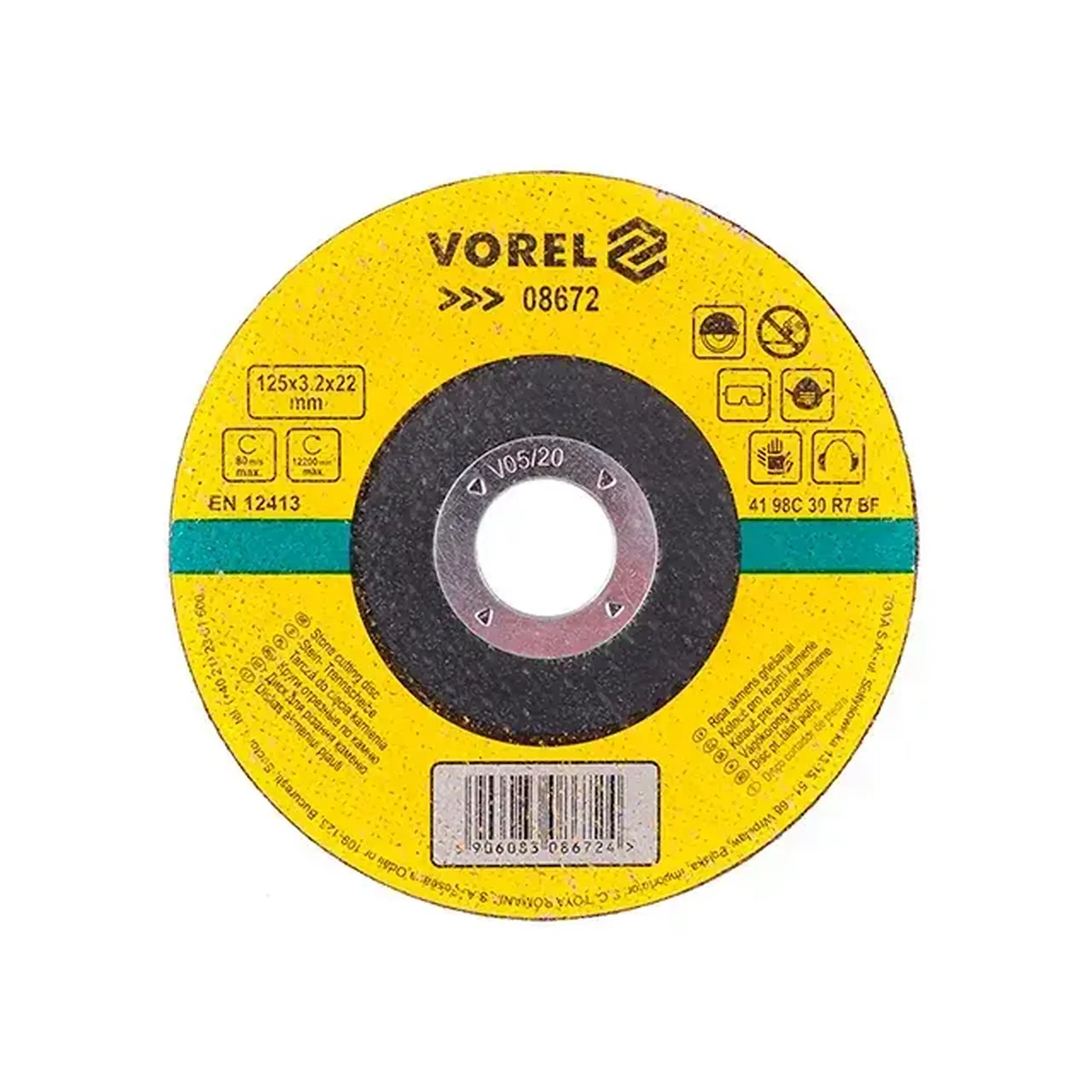 Disc de tăiat pentru piatră 125 * 22 mm Vorel - Diametru 125 *