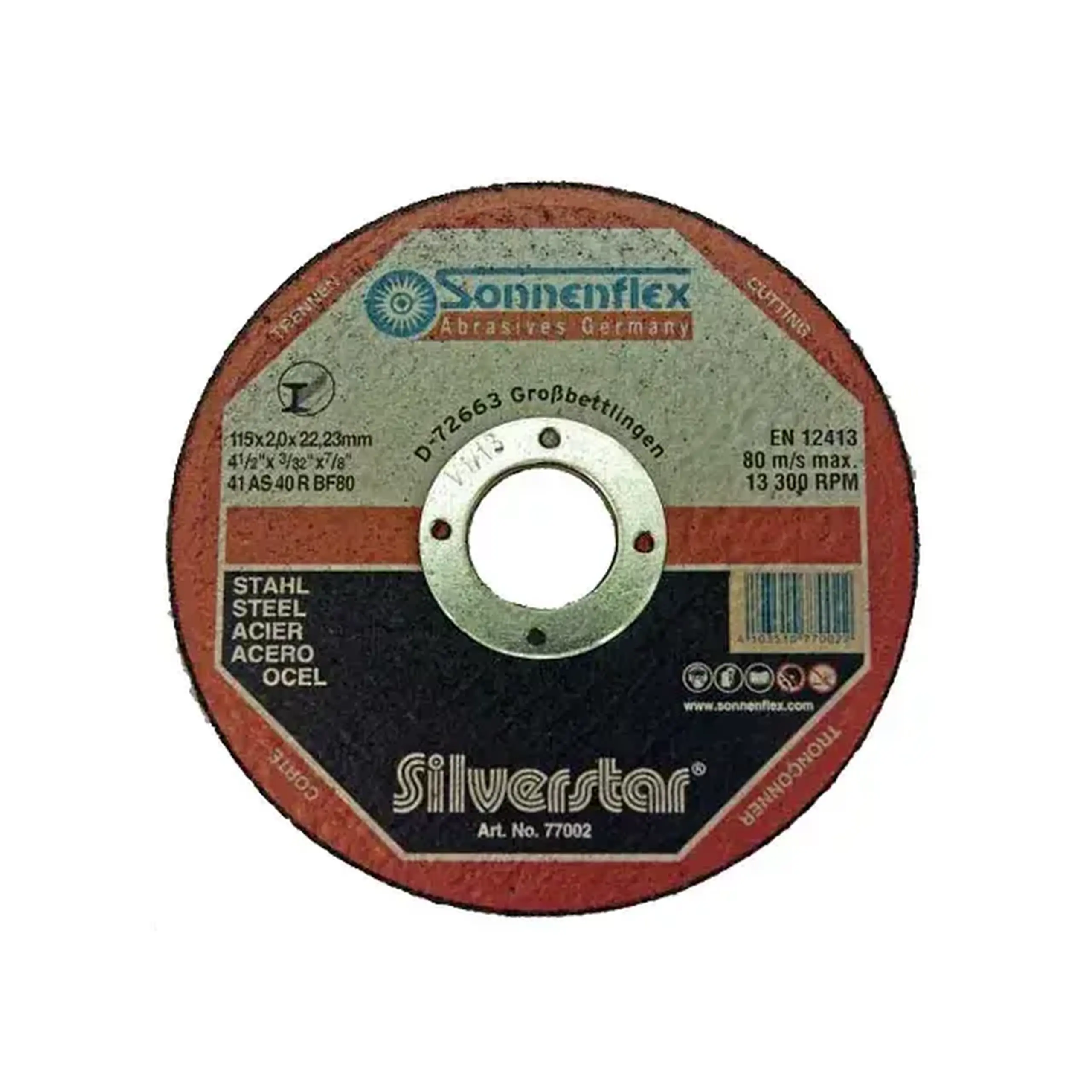 Disc de tăiat pentru oţel SILVERSTAR 115 * 22.23 mm Sonnenflex - Diametru 115 *