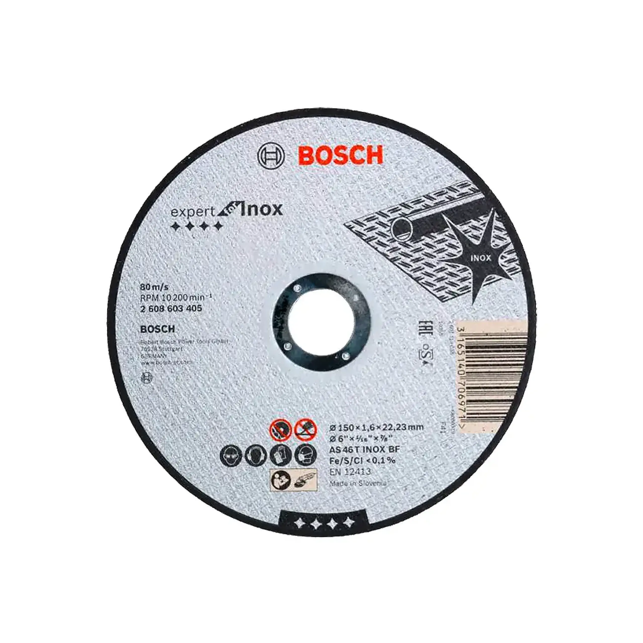 Disc de tăiat pentru inox 115 * 22.23 mm Bosch - 2 mm (L x W x H x Ø) 115 *