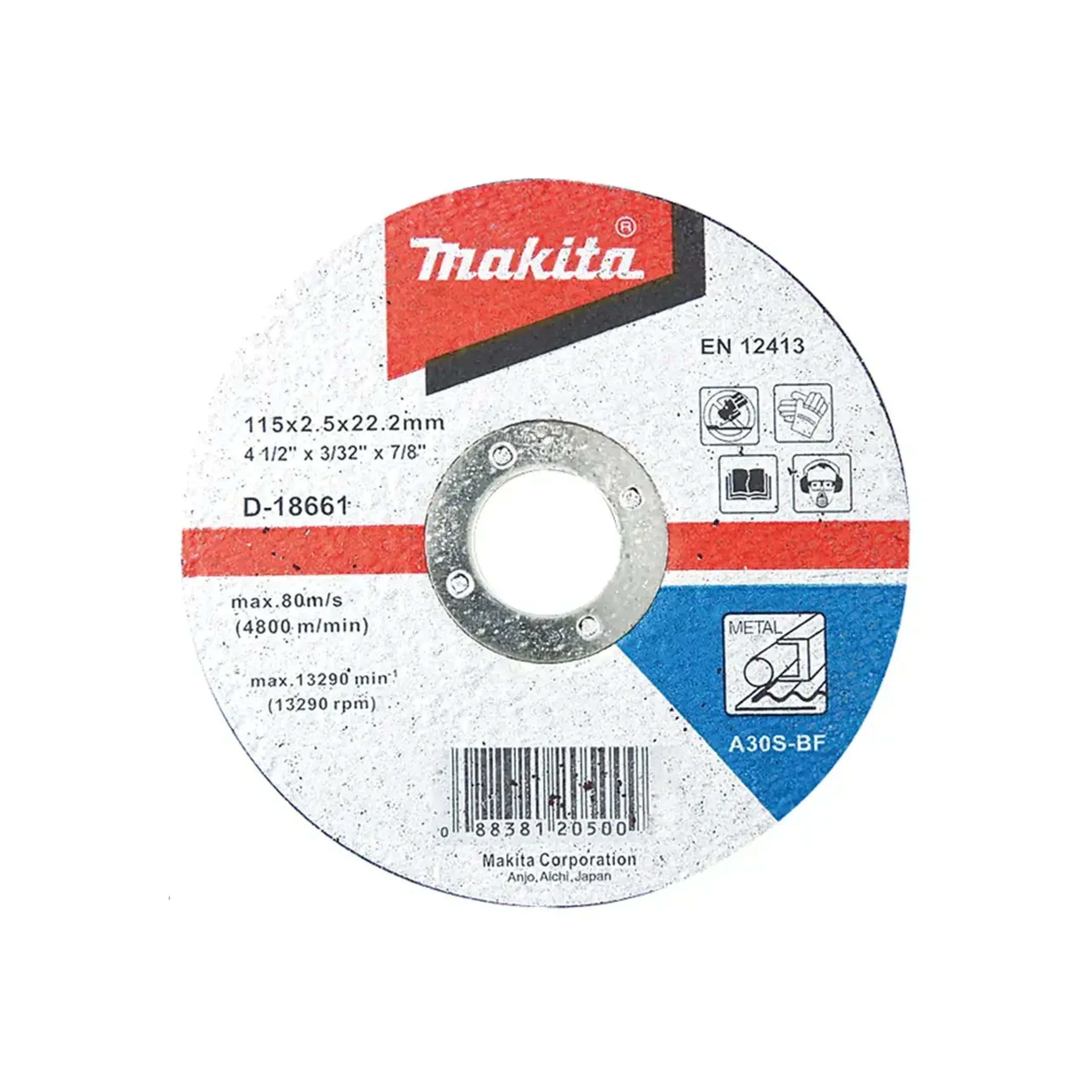 Disc de tăiat pentru metal 115 * 22.23 mm Makita - Diametru 115 *
