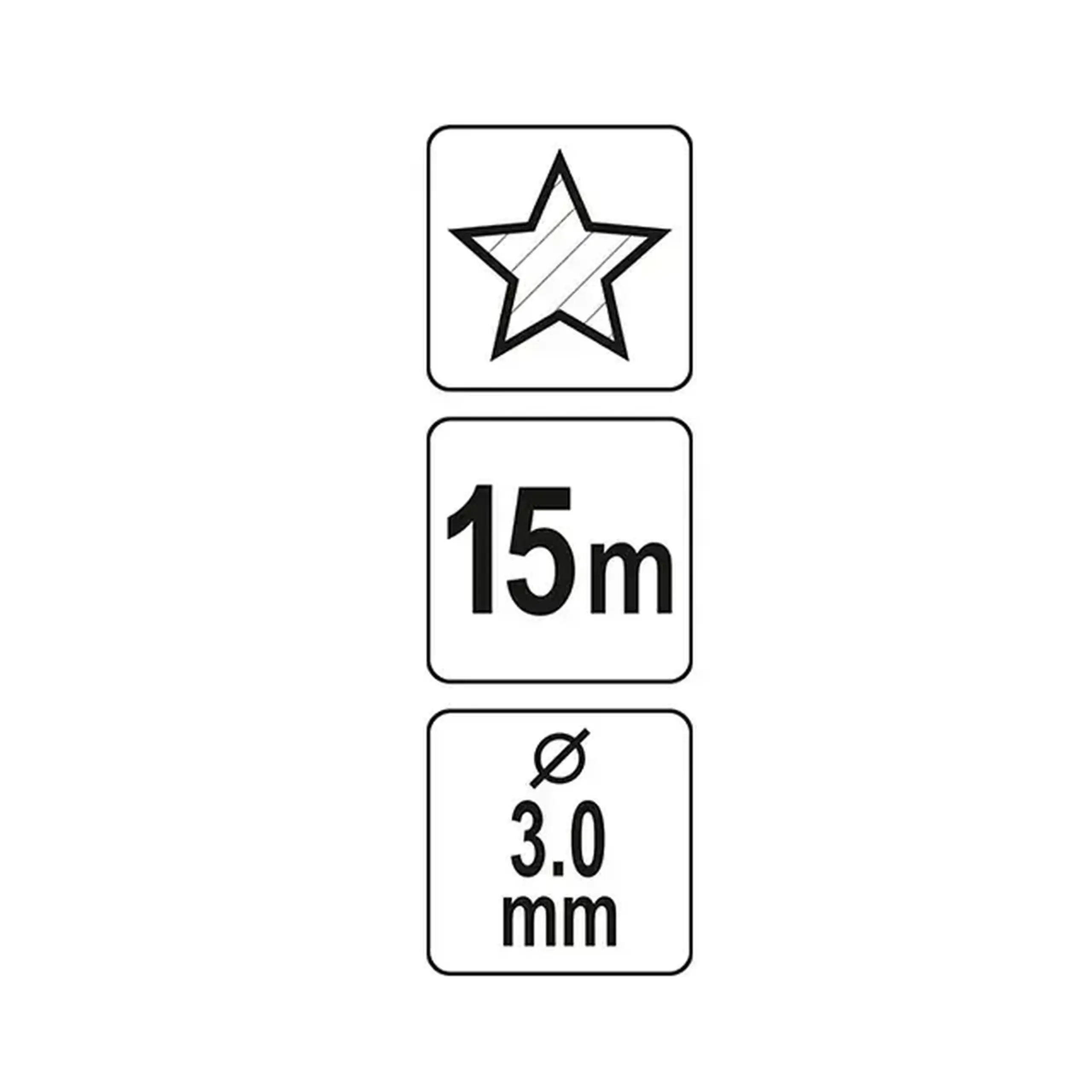 Fir pentru trimmer 2 mm x 15 m Stea Flo - Dimensiuni (L x W x H x Ø) 3 mm x 15 m