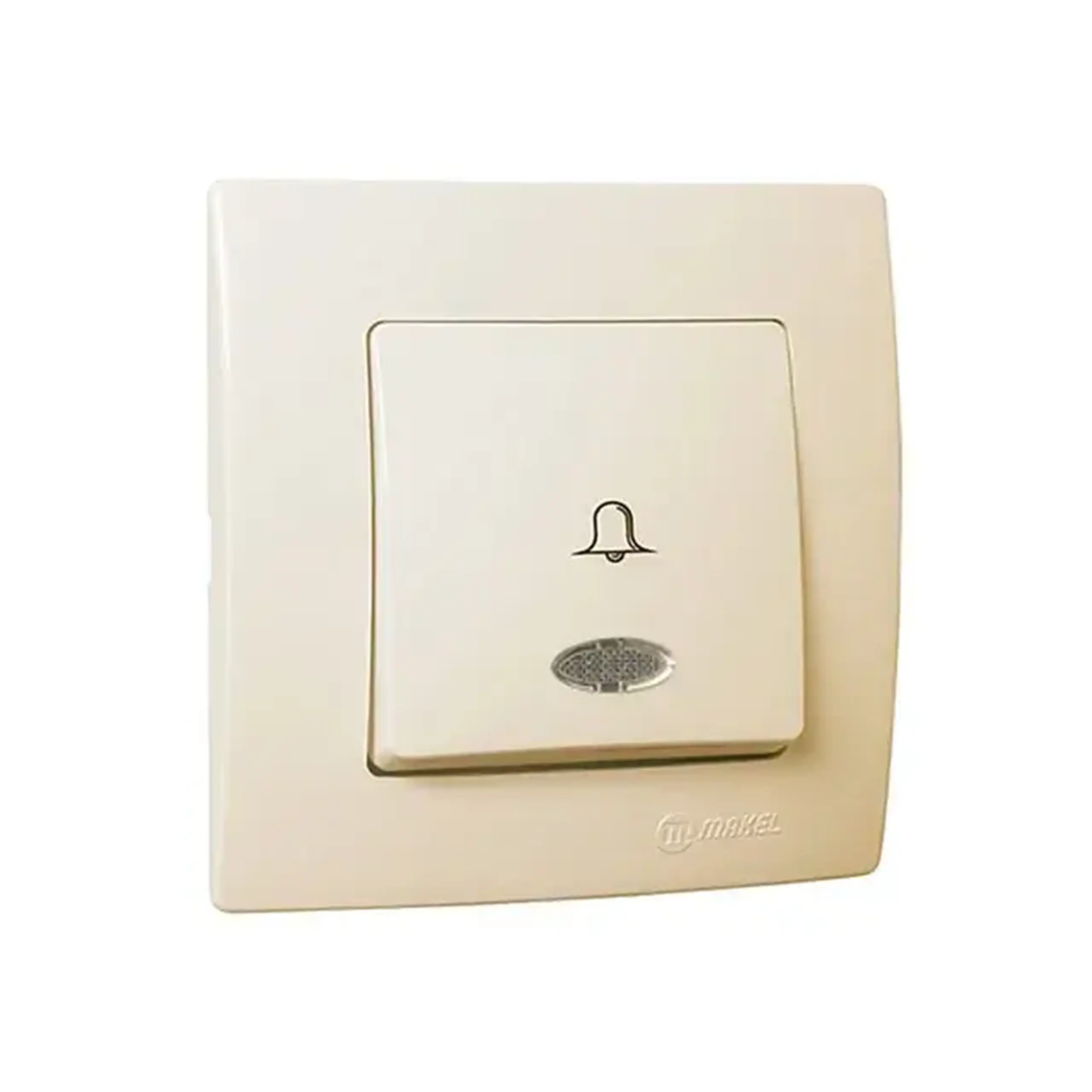 Buton pentru sonerie cu indicator LILIUM 10 A 220 - Crem cu iluminație