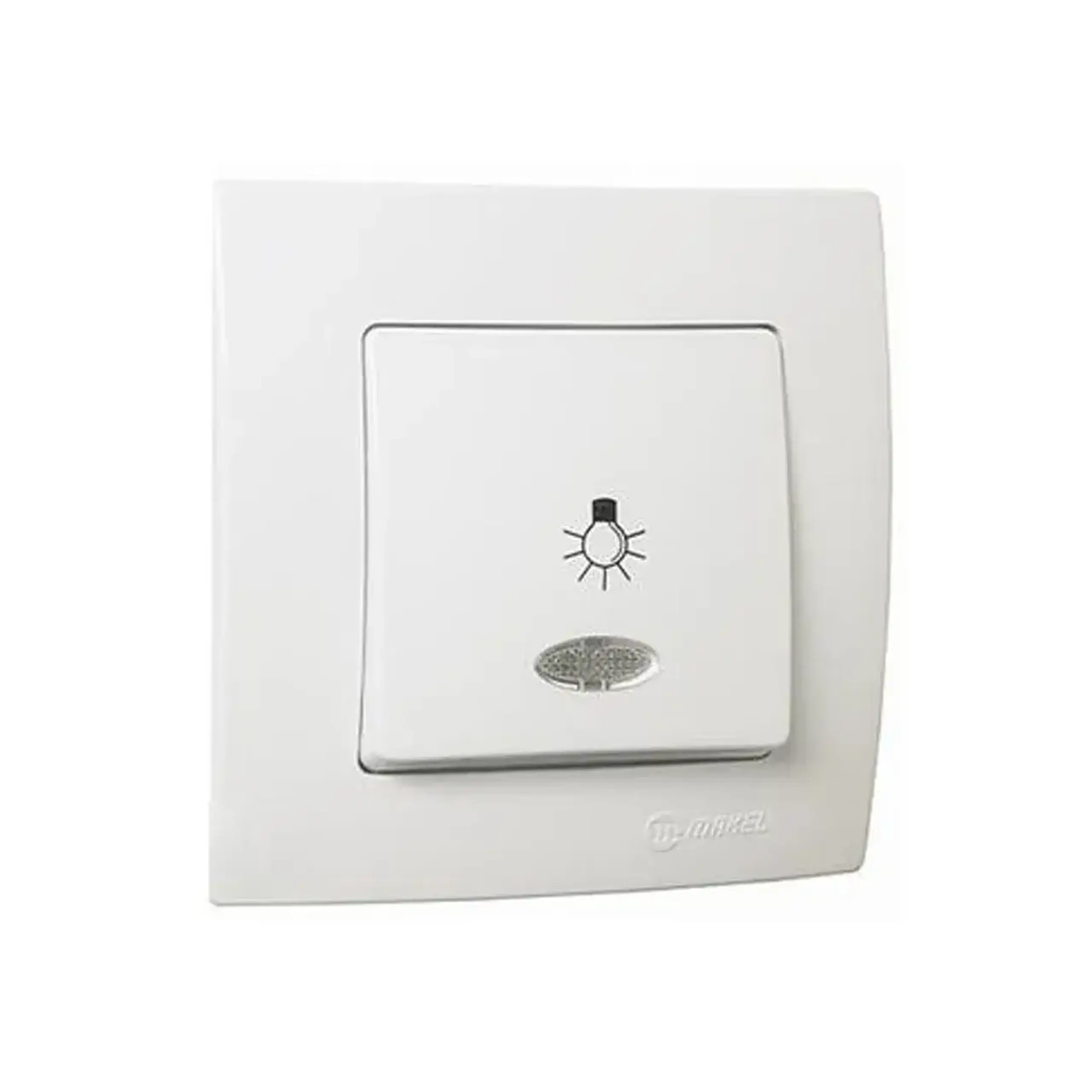 Buton pentru sonerie cu indicator LILIUM 10 A 220 - Alb cu cleme