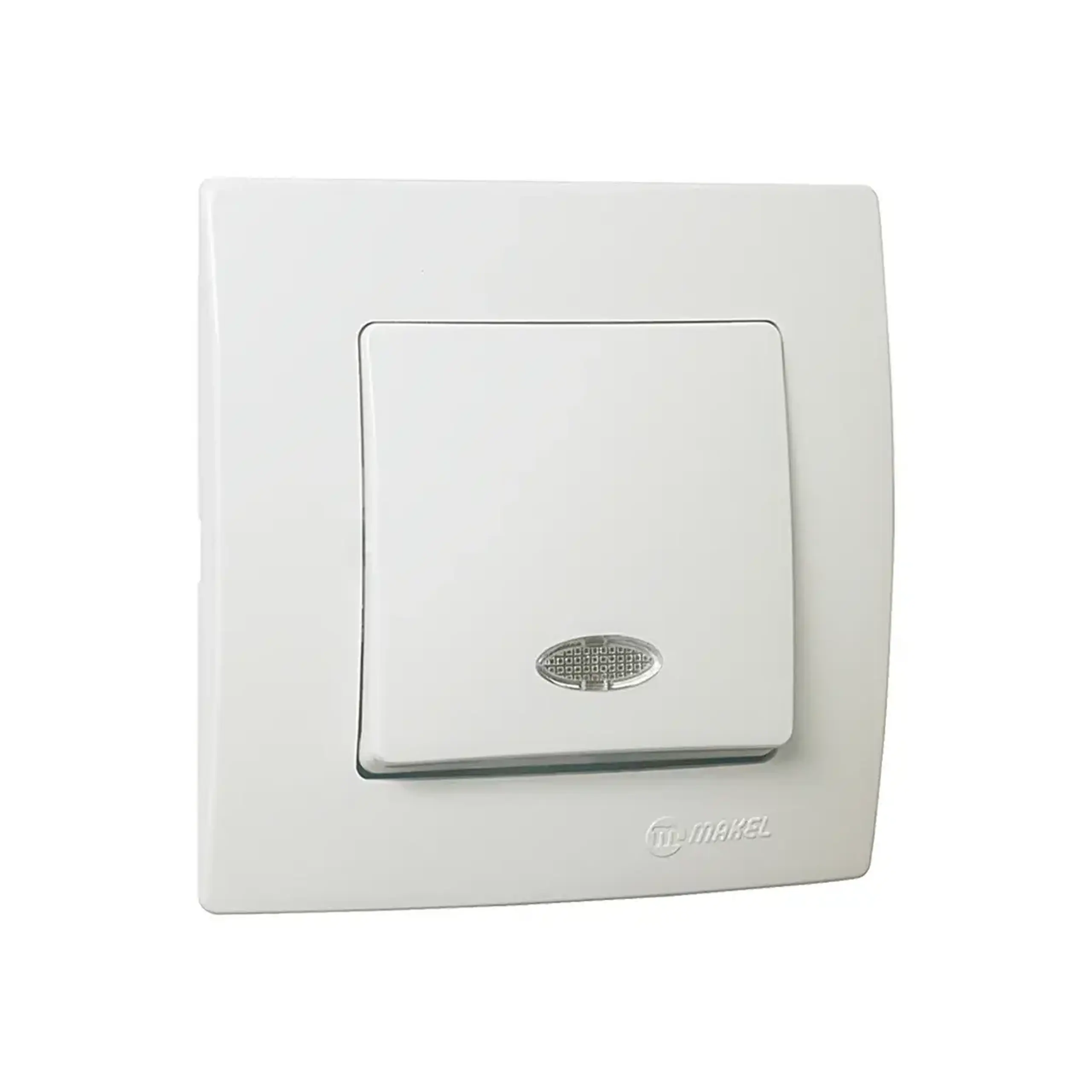 Întrerupător unitar cu indicator LILIUM 10 A 220 - 240 V crem Makel - Culoare Alb