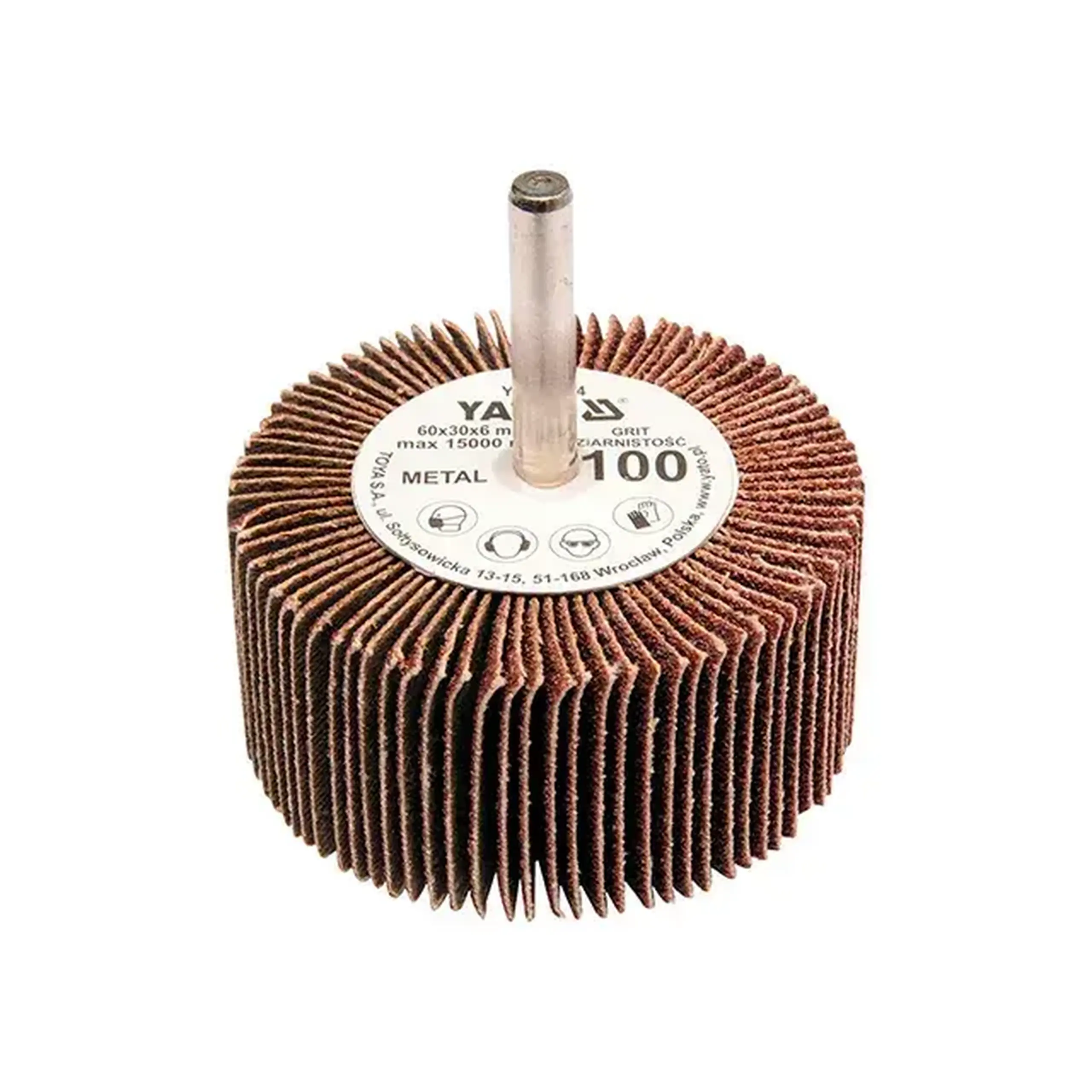 Perie lamelară cu tijă P100 40 x 20 mm 6 mm Yato - Dimensiuni (L x W x H x Ø) 60 x 30 mm