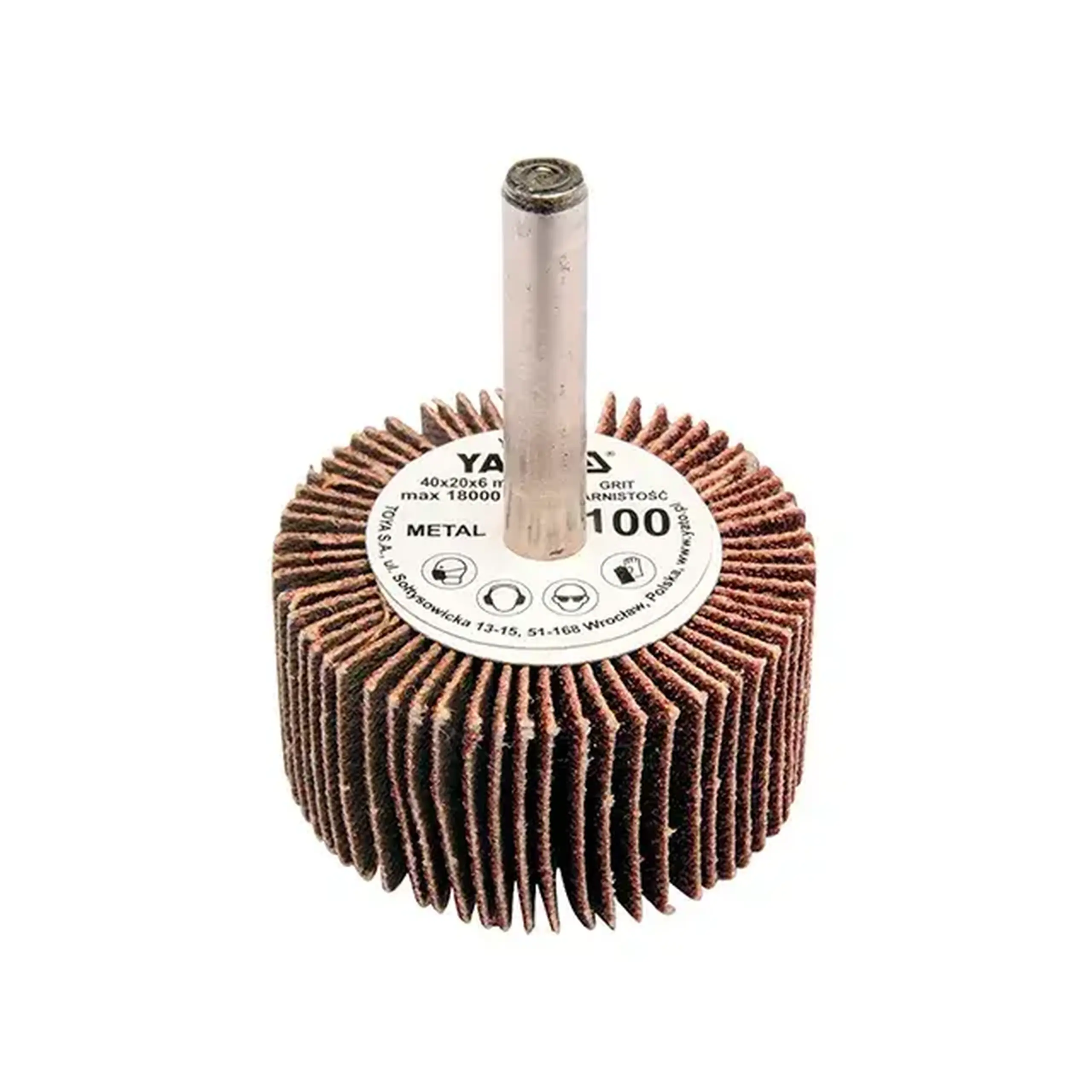 Perie lamelară cu tijă P120 40 x 20 mm 6 mm Yato - Dimensiuni (L x W x H x Ø) 40 x 20 mm