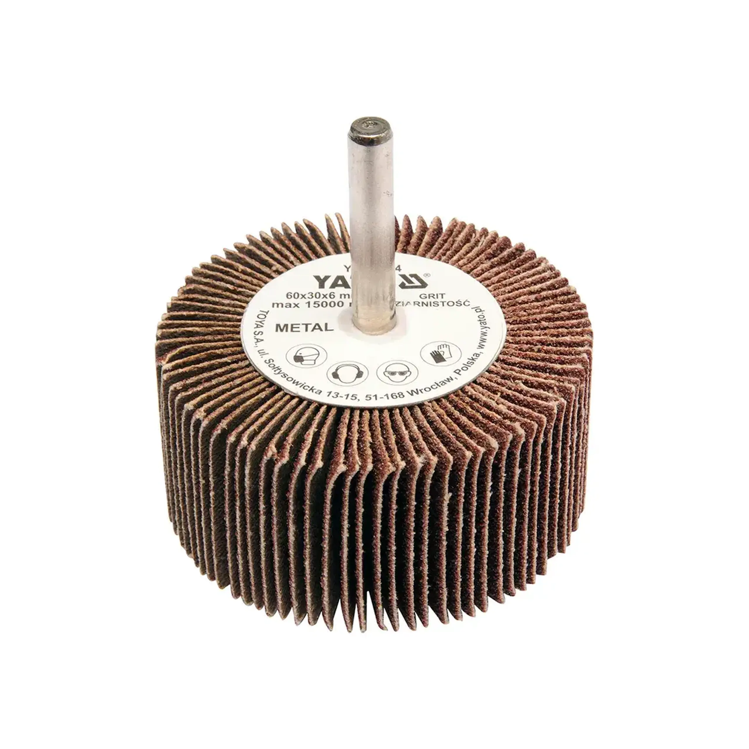 Perie lamelară cu tijă P120 40 x 20 mm 6 mm Yato - Dimensiuni (L x W x H x Ø) 60 x 30 mm