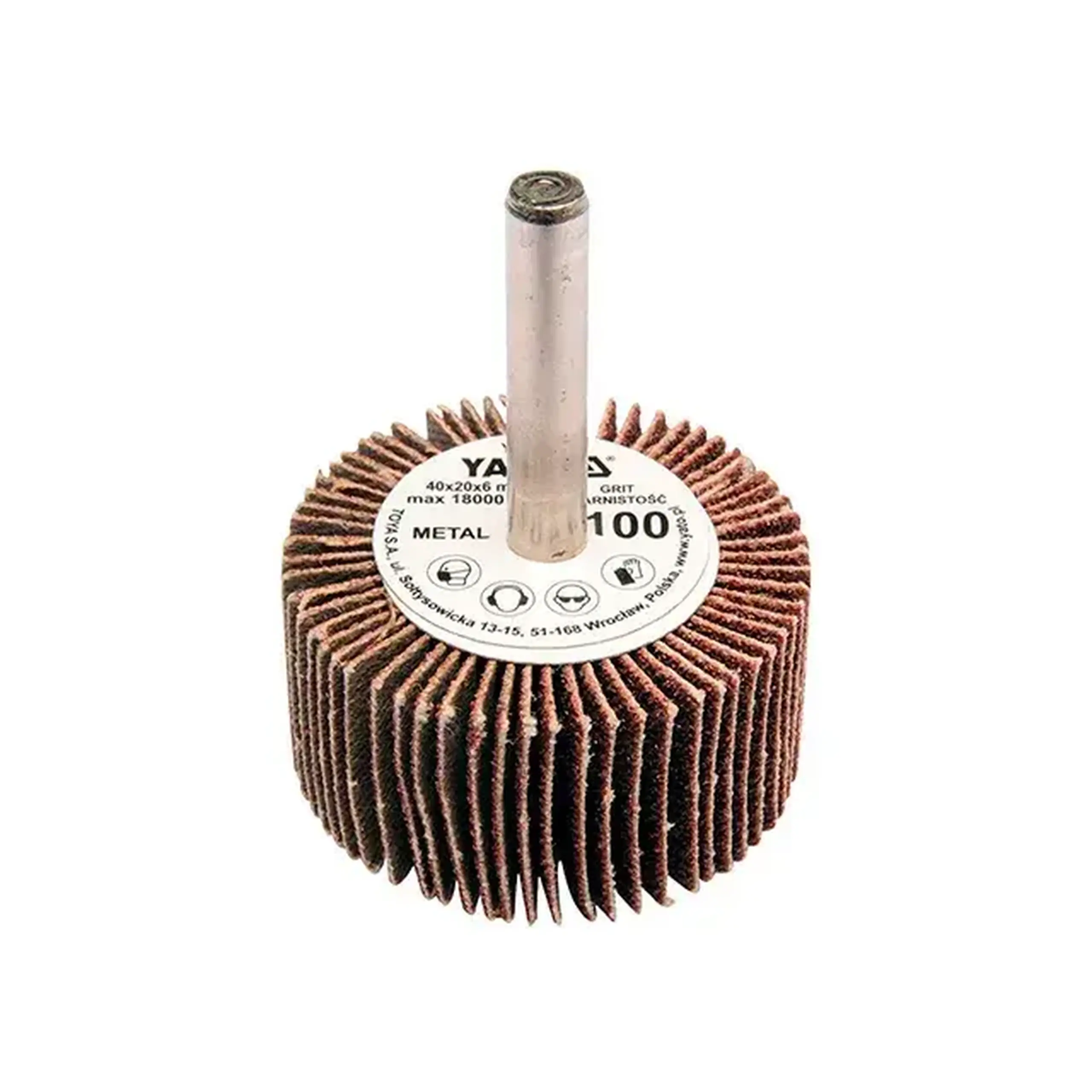 Perie lamelară cu tijă P150 40 x 20 mm 6 mm Yato - Dimensiuni (L x W x H x Ø) 40 x 20 mm