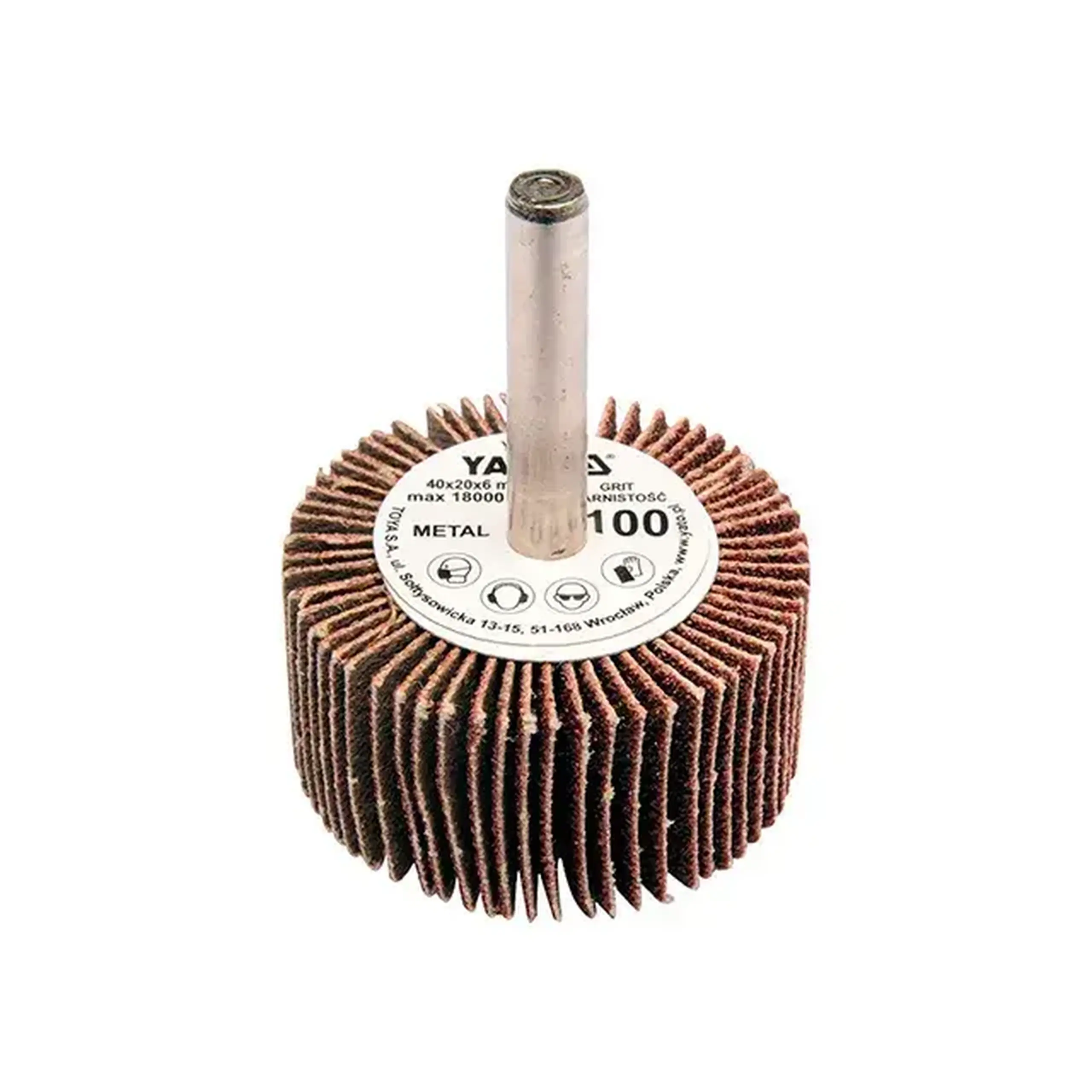 Perie lamelară cu tijă P40 40 x 20 mm 6 mm Yato - Dimensiuni (L x W x H x Ø) 40 x 20 mm