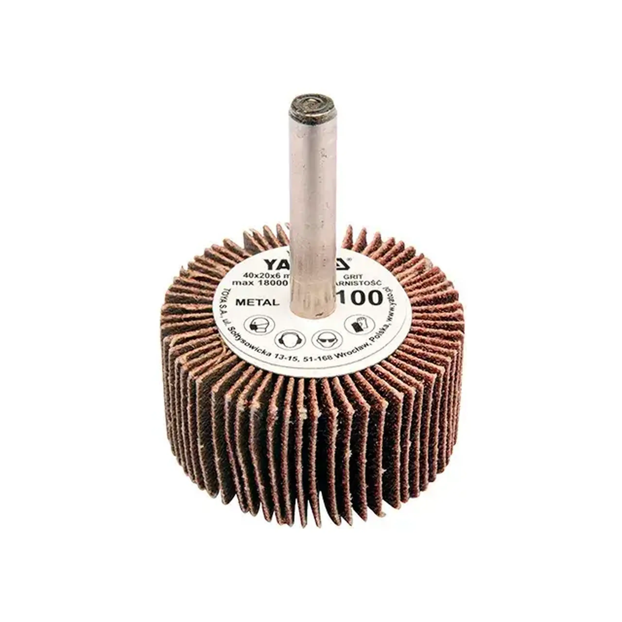 Perie lamelară cu tijă P60 40 x 20 mm 6 mm Yato - Dimensiuni (L x W x H x Ø) 40 x 20 mm