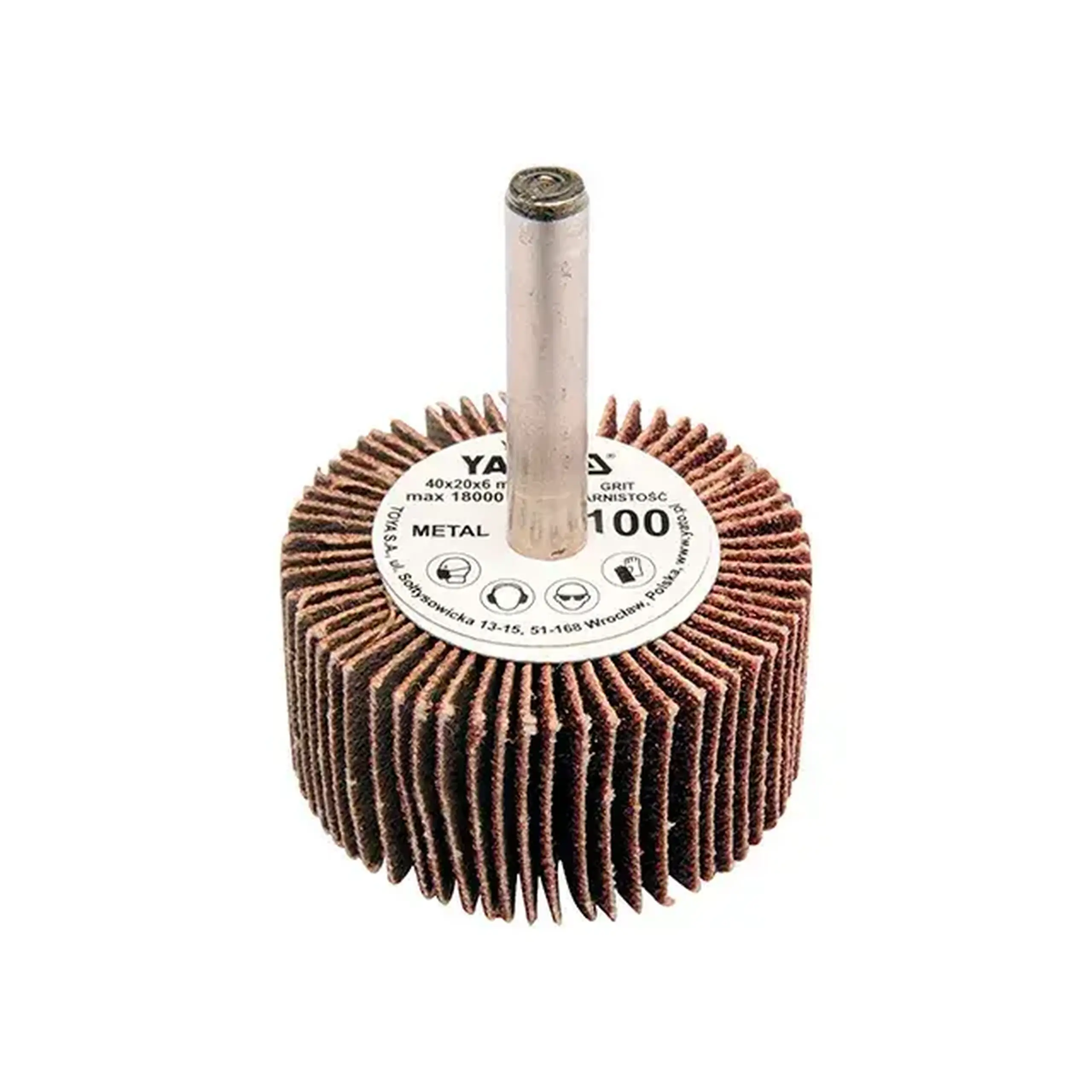 Perie lamelară cu tijă P80 40 x 20 mm 6 mm Yato - Dimensiuni (L x W x H x Ø) 40 x 20 mm