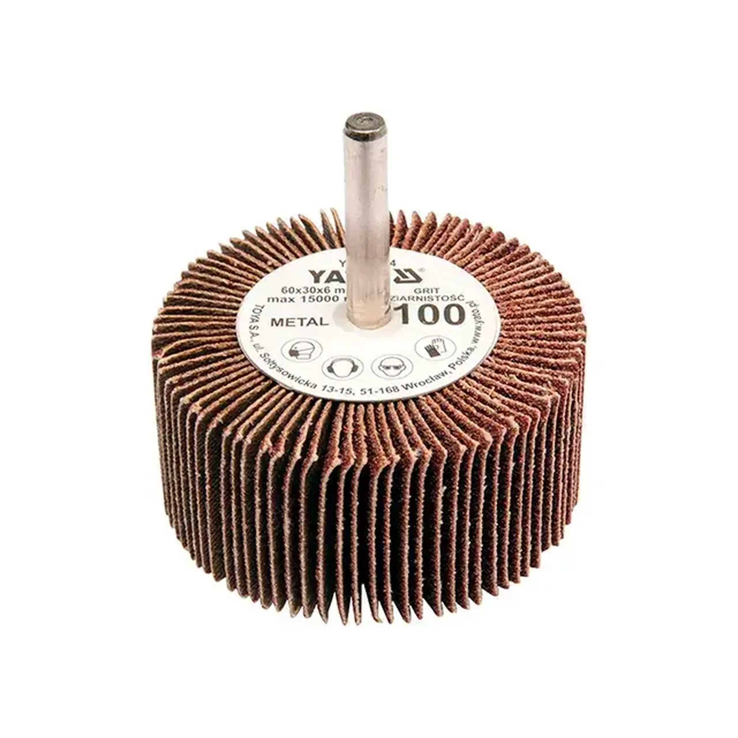 Perie lamelară cu tijă P80 40 x 20 mm 6 mm Yato - Dimensiuni (L x W x H x Ø) 60 x 30 mm