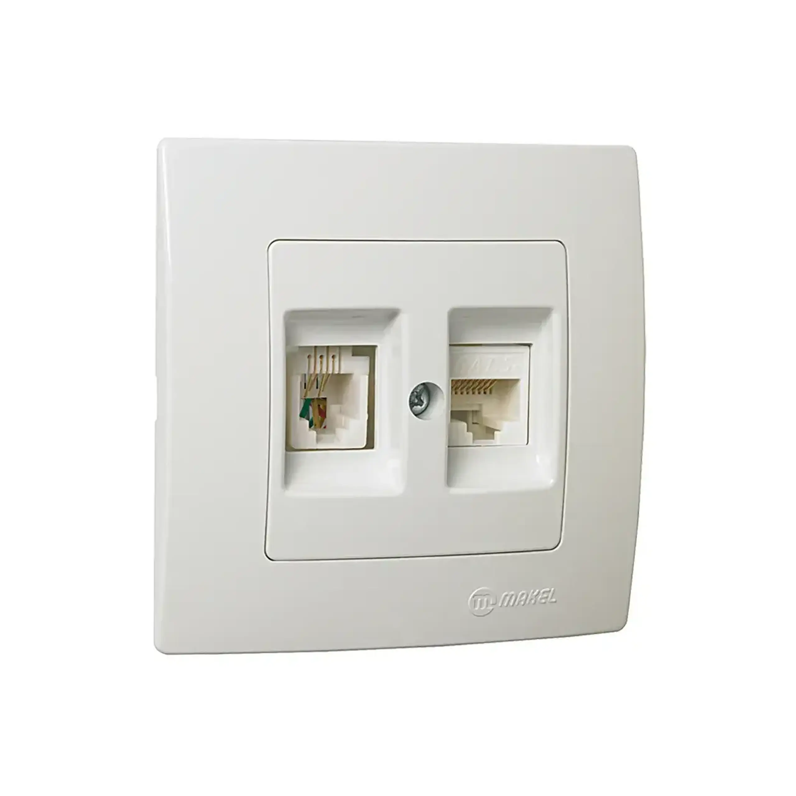 Priză de date LILIUM alb Makel - Tip RJ45/RJ11