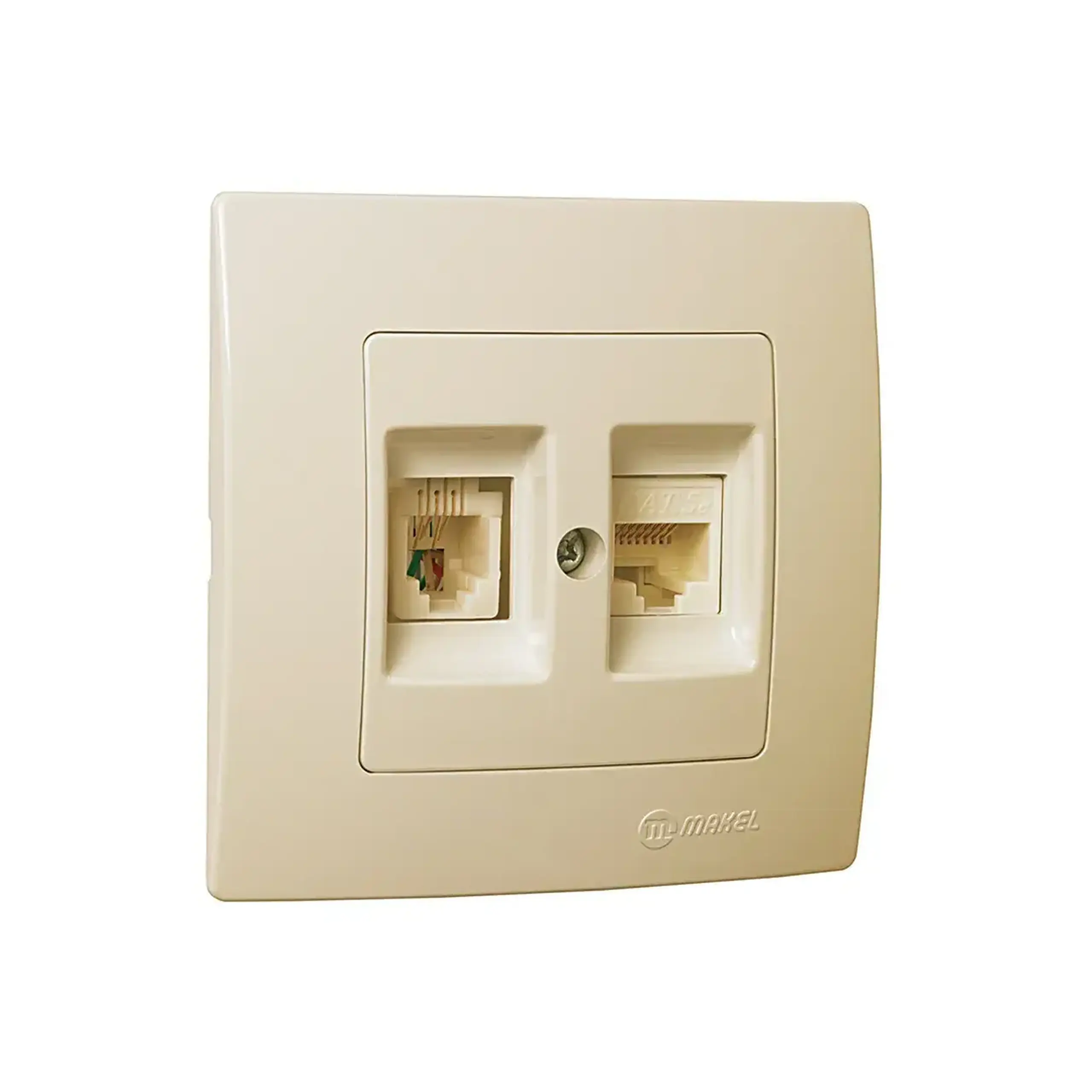 Priză de date LILIUM crem Makel - Tip RJ45/RJ11
