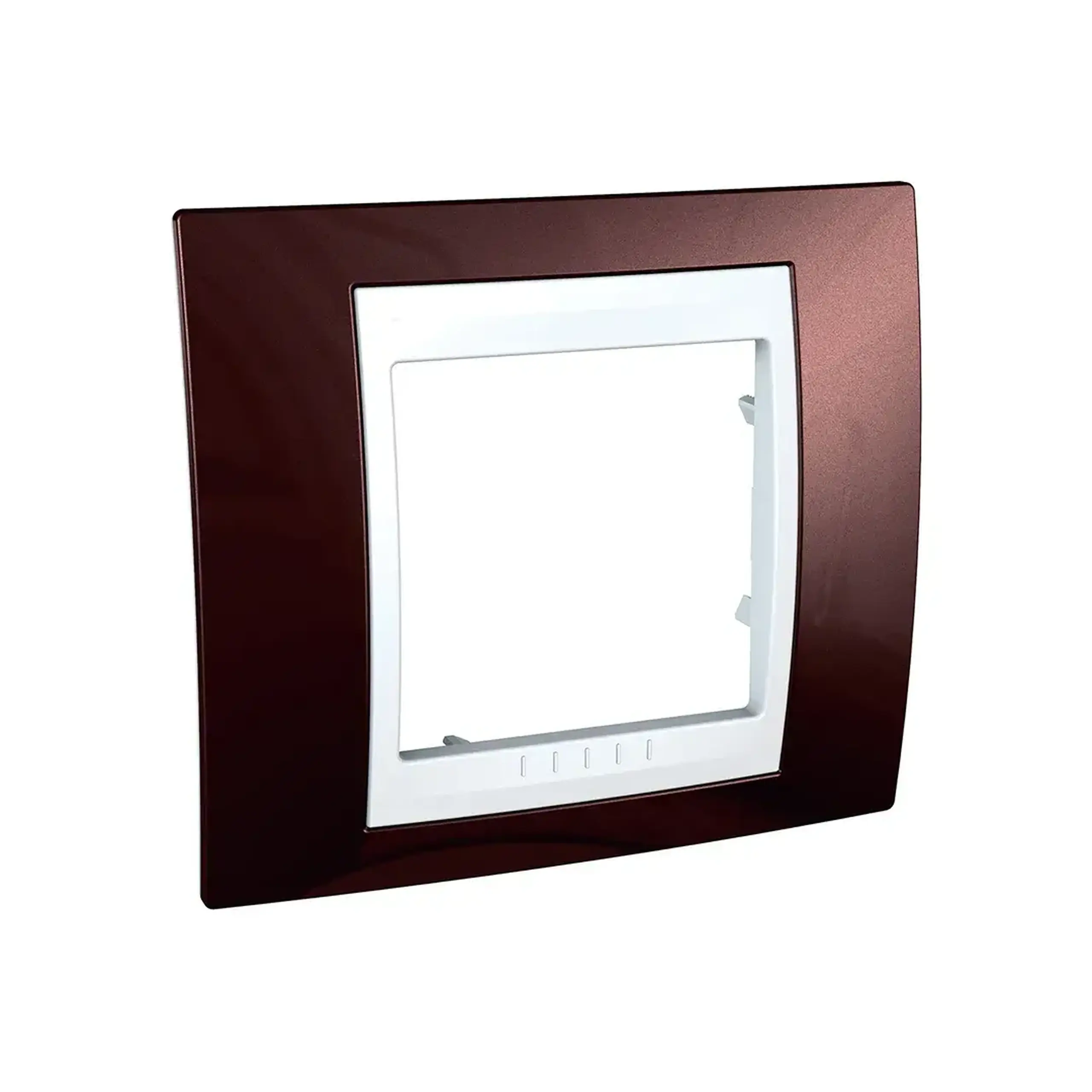 Ramă cu 1 loc unica Plus cărămiziu/Alb 2 module Schneider-Electric