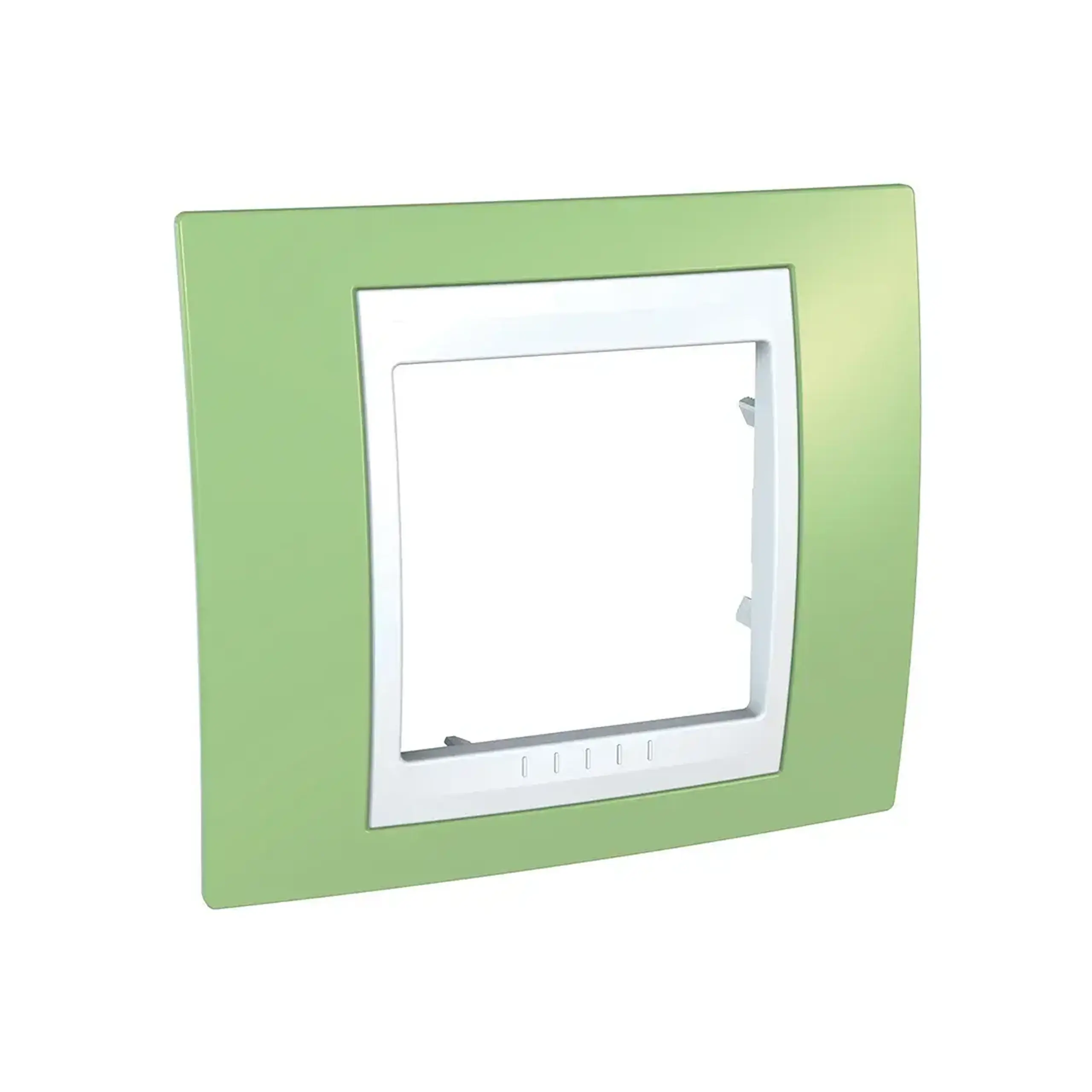 Ramă cu 1 loc unica Plus verde deschis/Alb 2 module Schneider-Electric