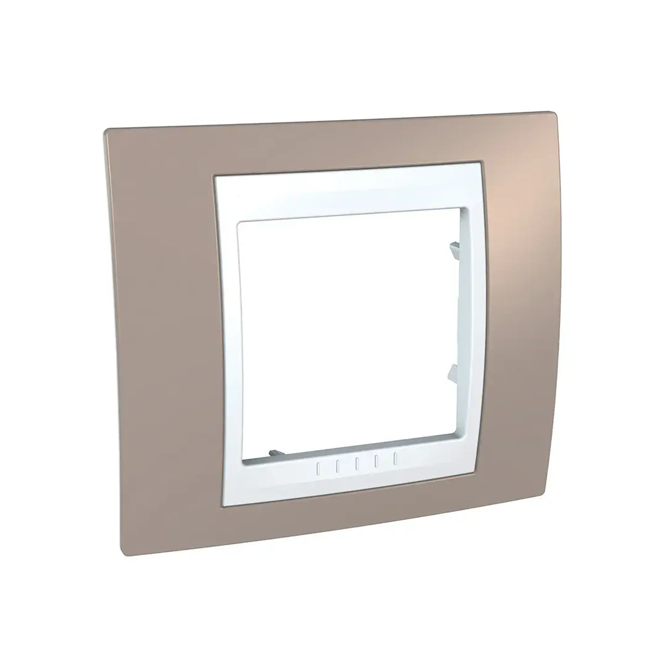 Ramă cu 1 loc unica Plus cafeniu/Alb 2 module Schneider-Electric
