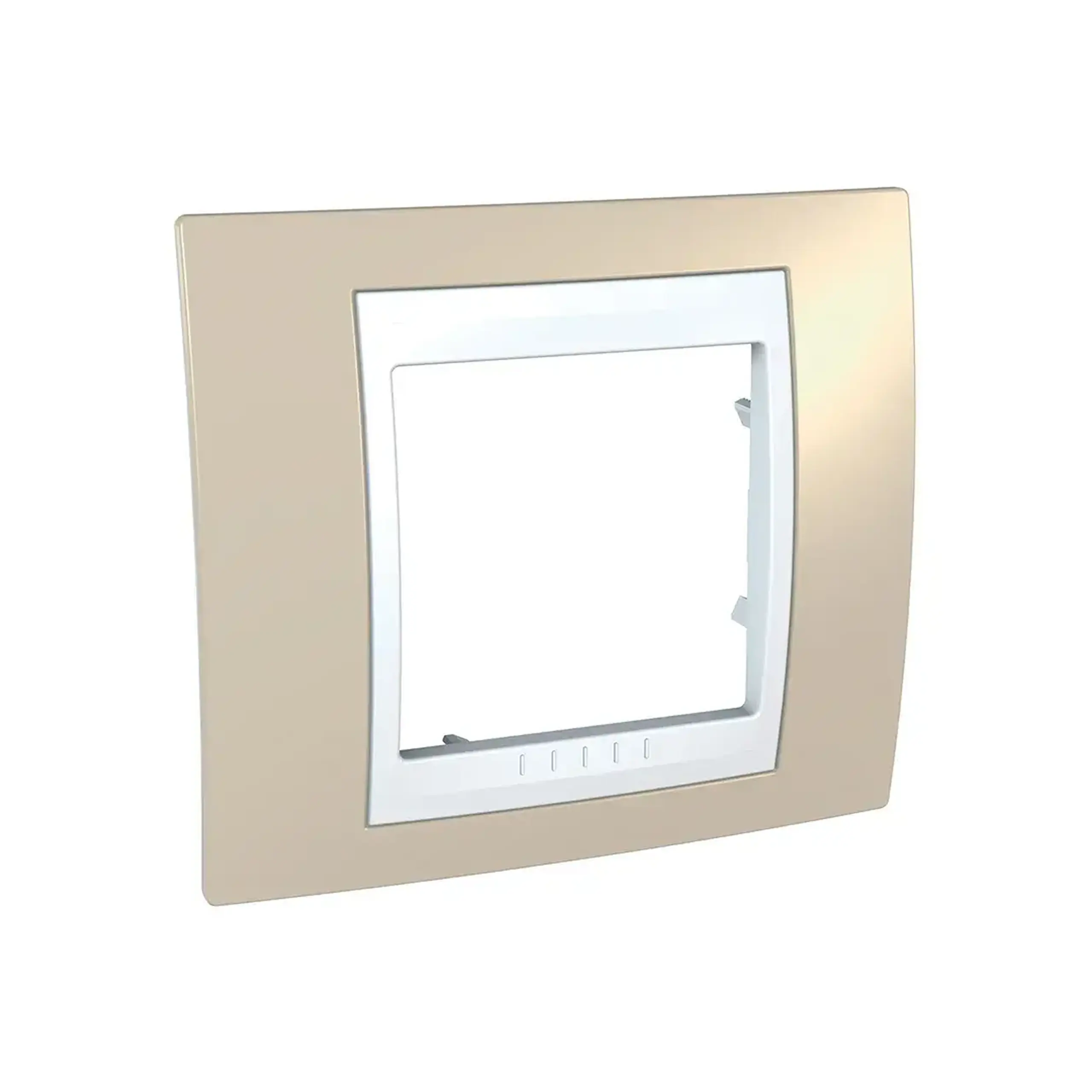 Ramă cu 1 loc unica Plus nisipiu/Alb 2 module Schneider-Electric