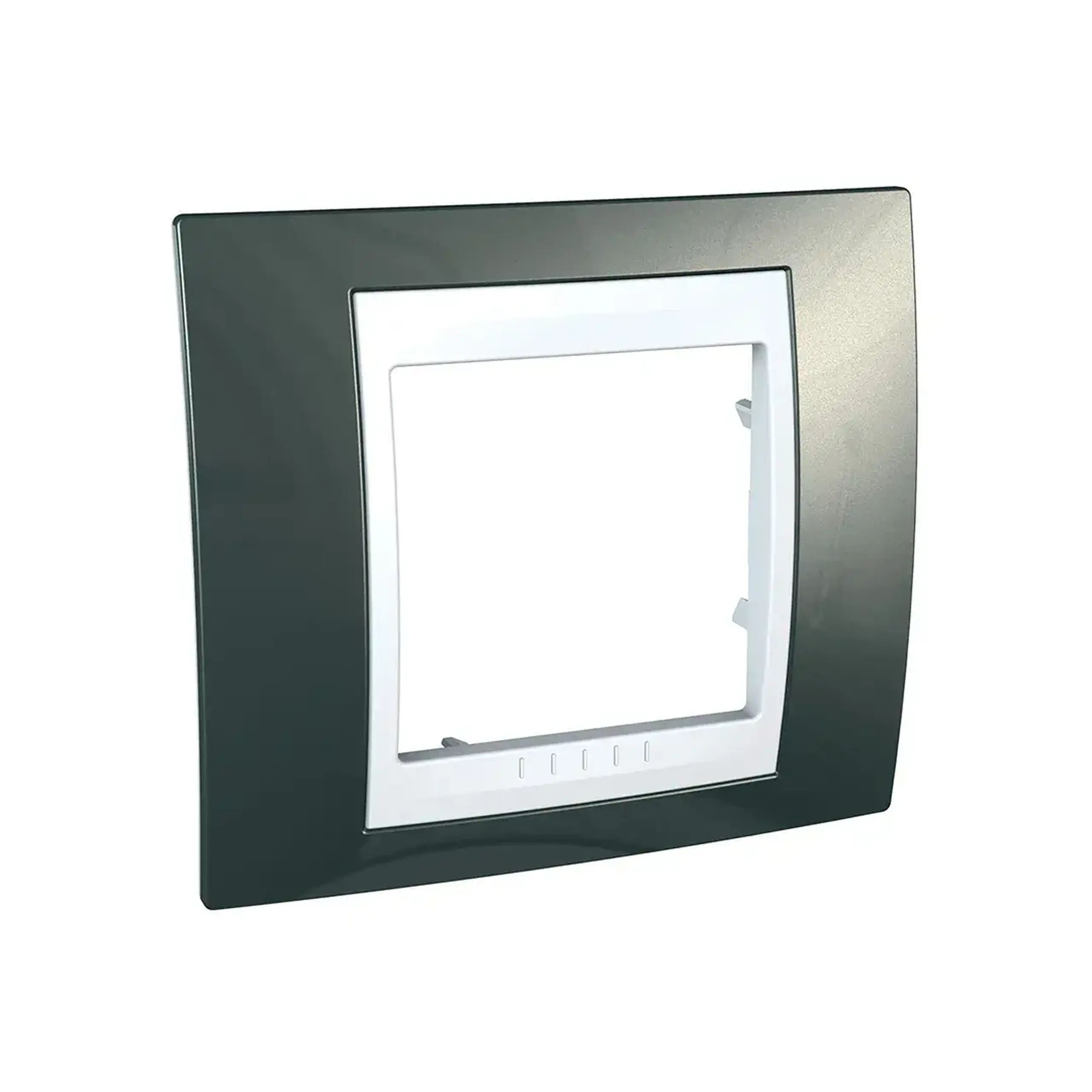 Ramă cu 1 loc unica Plus şampanie/Alb 2 module Schneider-Electric