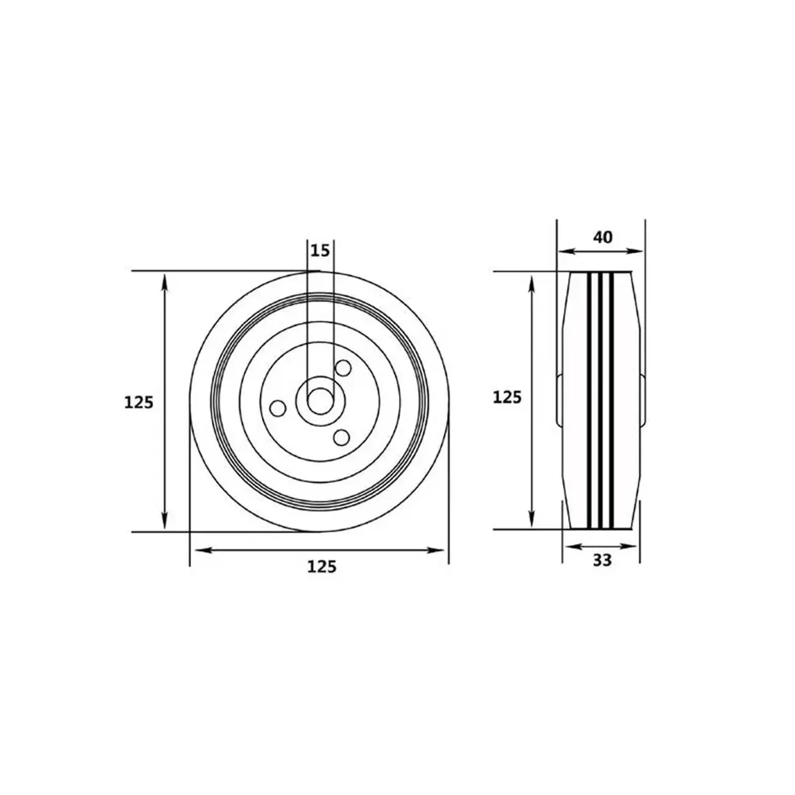 Roată pentru cărucior 100 mm Vorel - Greutatea 0.6 kg