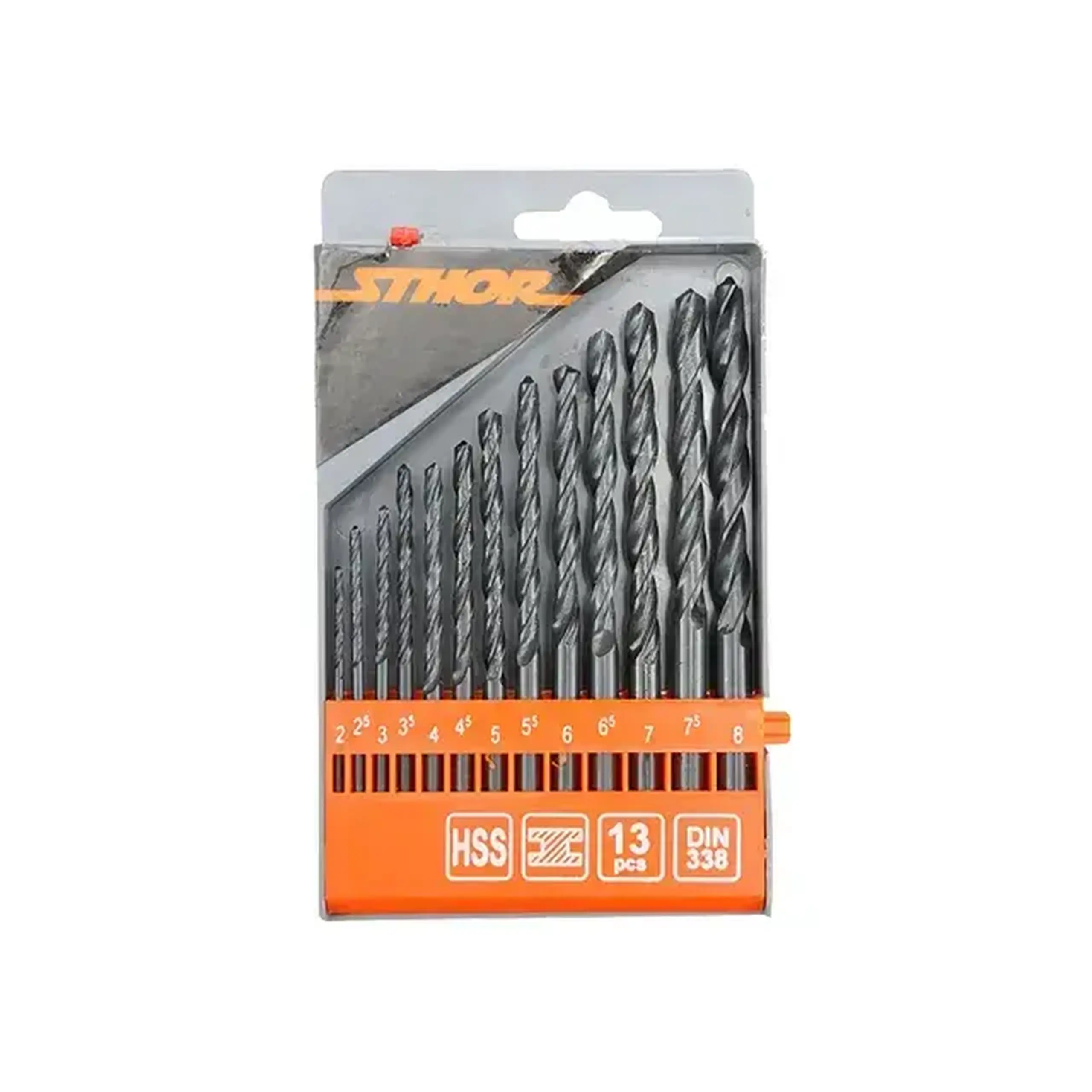 Set burghie 13 buc. pentru metal DIN338 2 - 8 mm Oțel HSS Cilindric Sthor