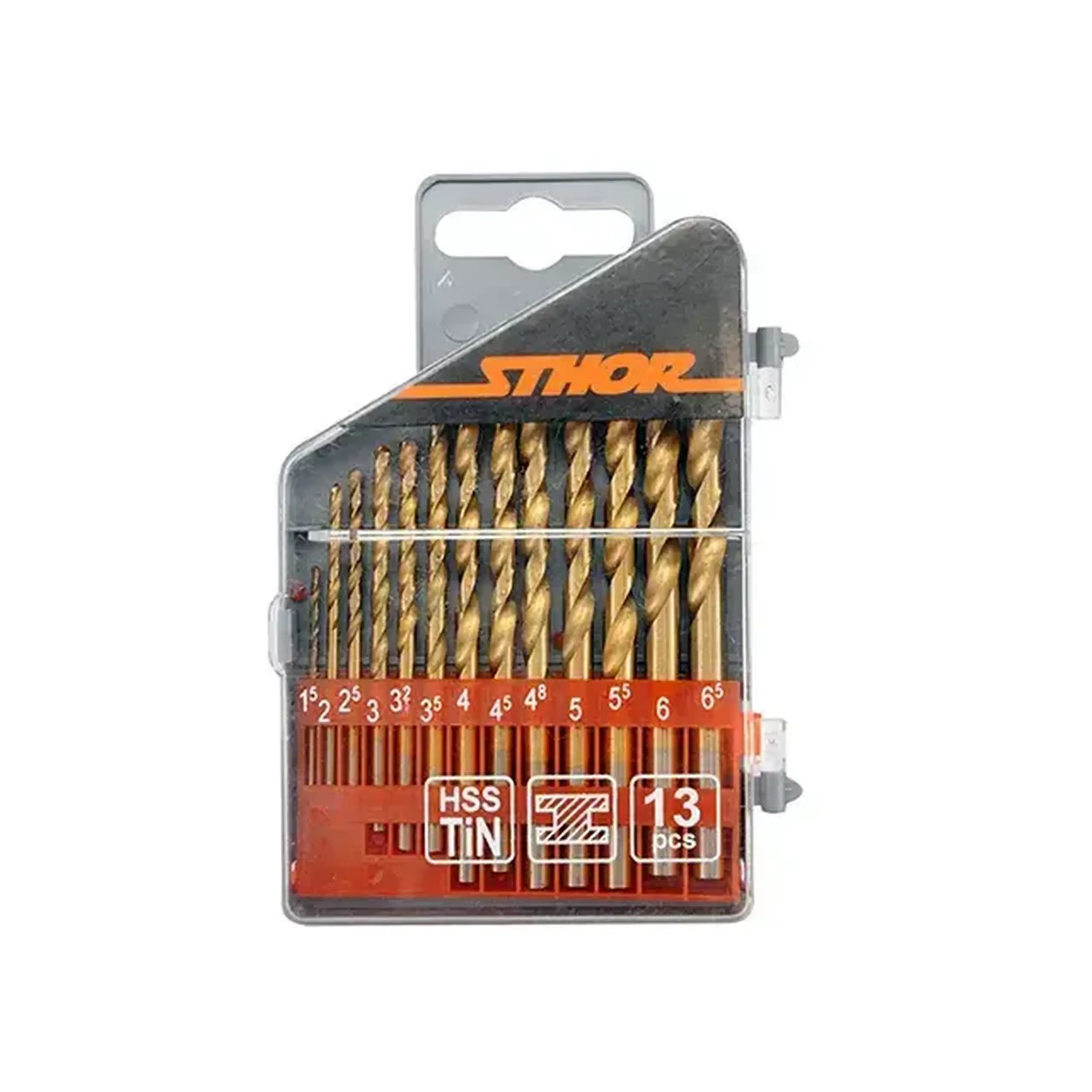 Set burghie 13 buc. pentru metal DIN338 1.5 - 6.5 mm Oțel HSS Cilindric Sthor