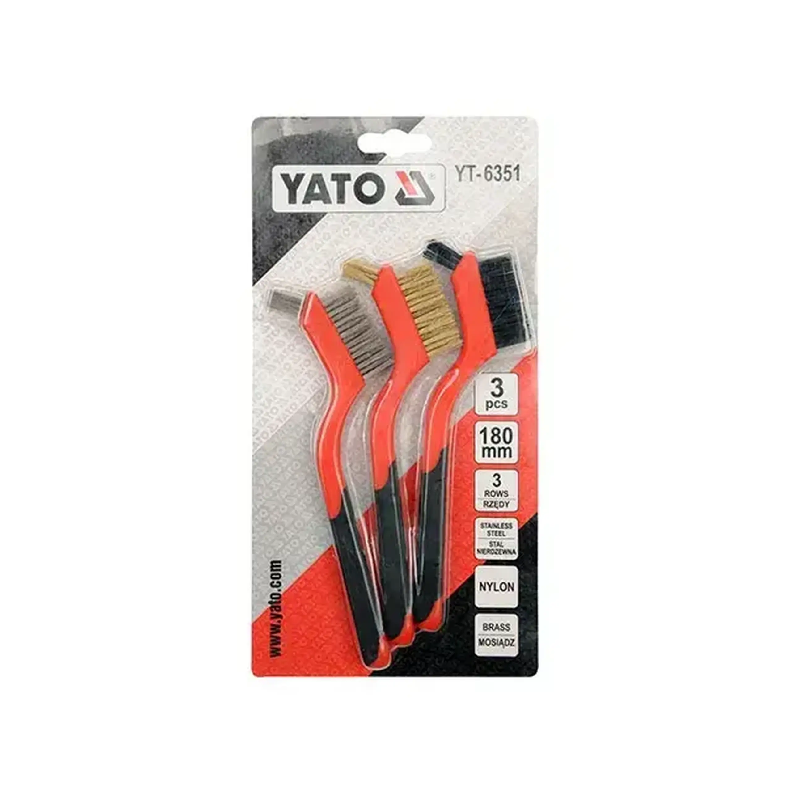Set de perii din sârmă cu mâner de plastic 180 mm Yato