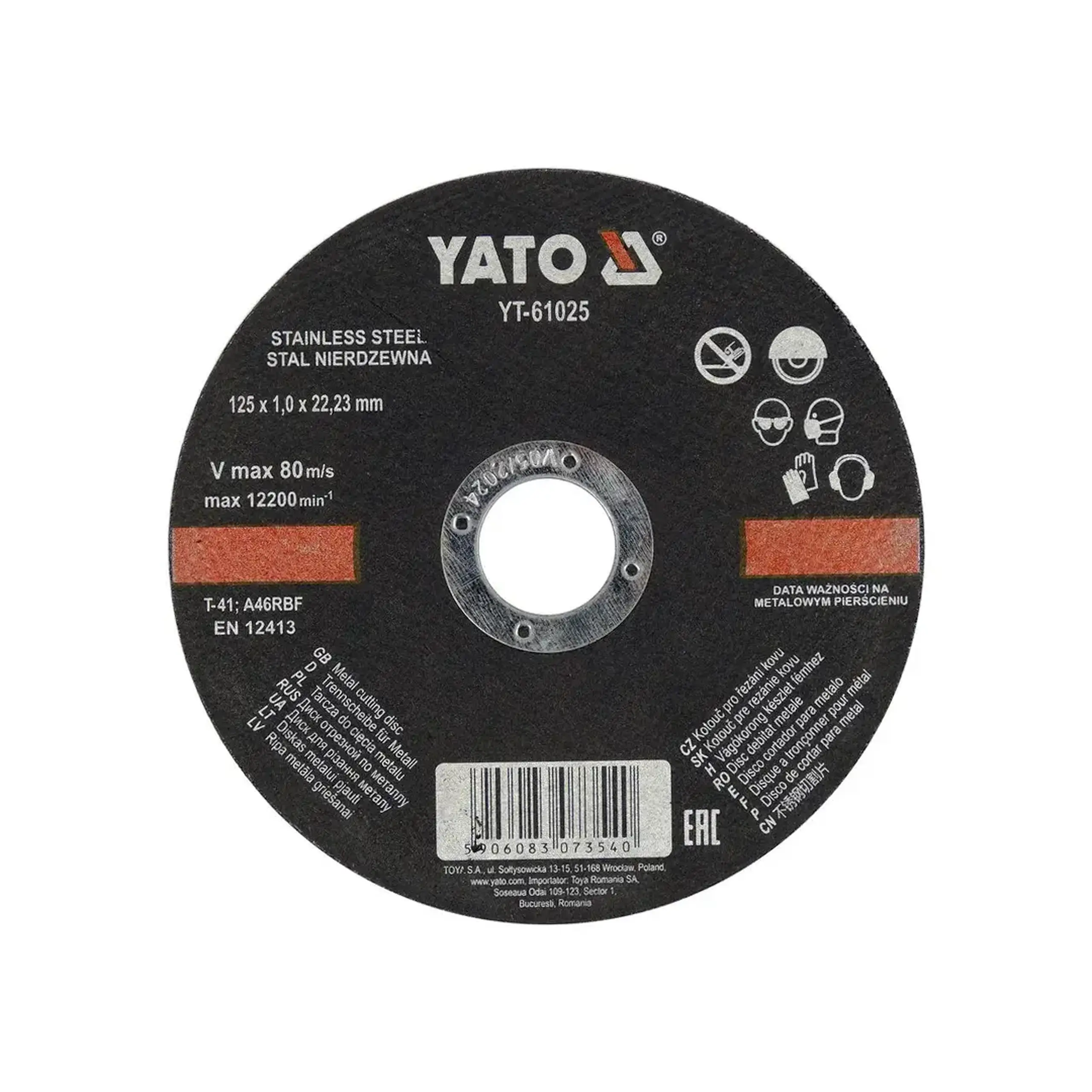 Disc de tăiat pentru inox 125 * 22.2 mm Yato