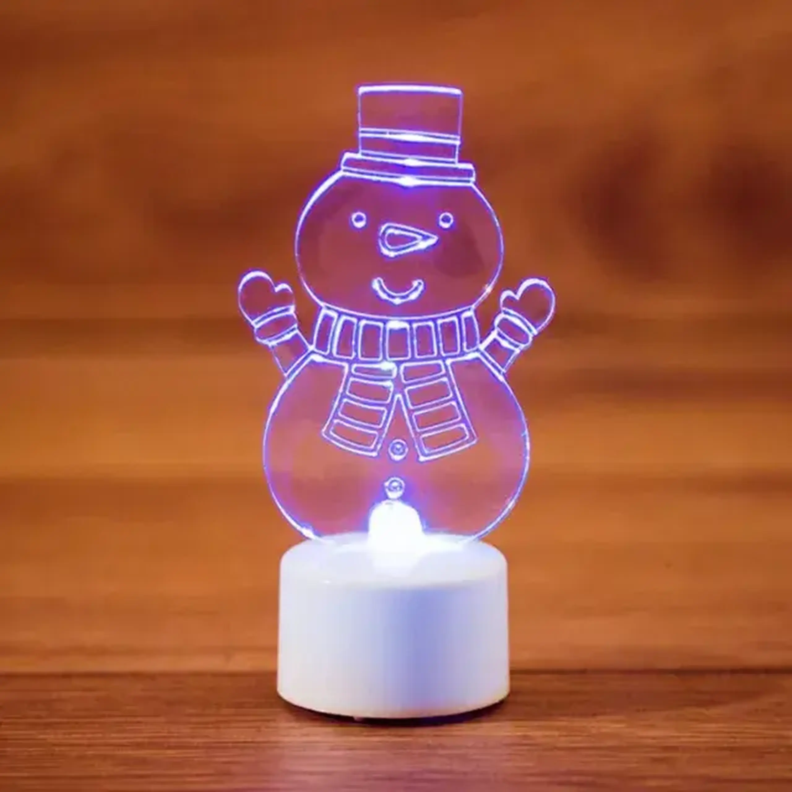 Figurină led Om de zăpadă 2D 10 cm Rexant