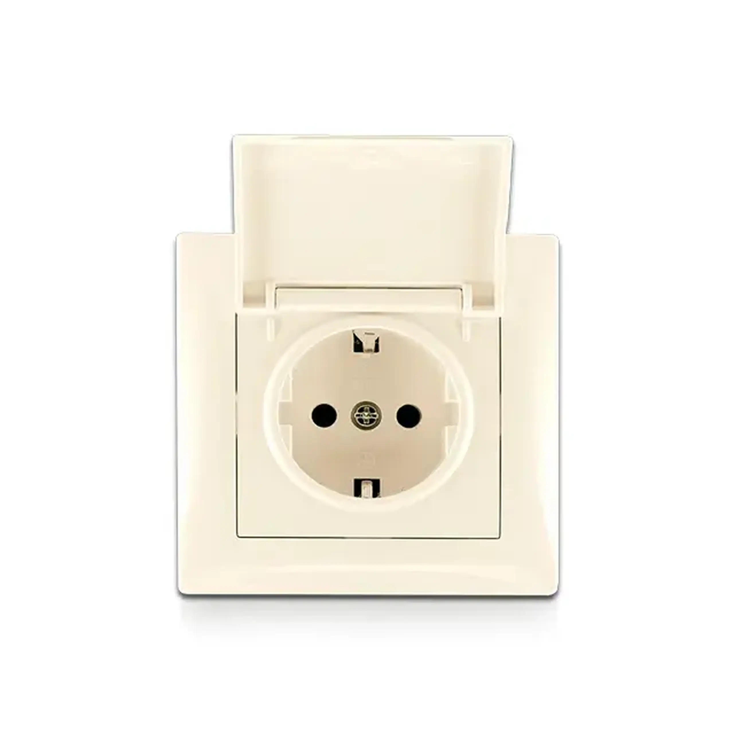 Priză cu capac rosa 16 A 220 - 240 V alb Elmos - Culoare Crem