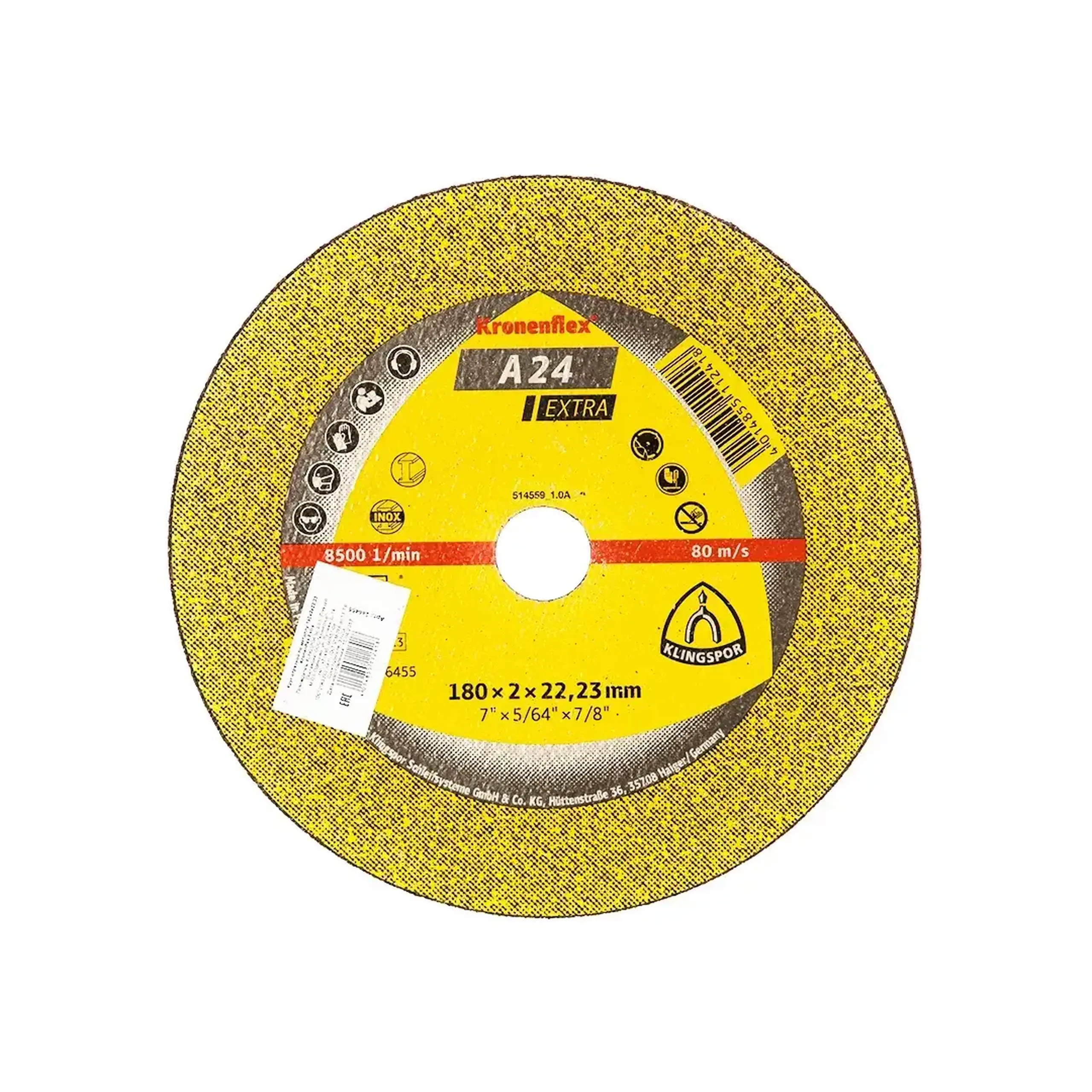 Disc de tăiat pentru metal EXTRA A24 125 * 22 mm Klingspor - Diametru 180 *